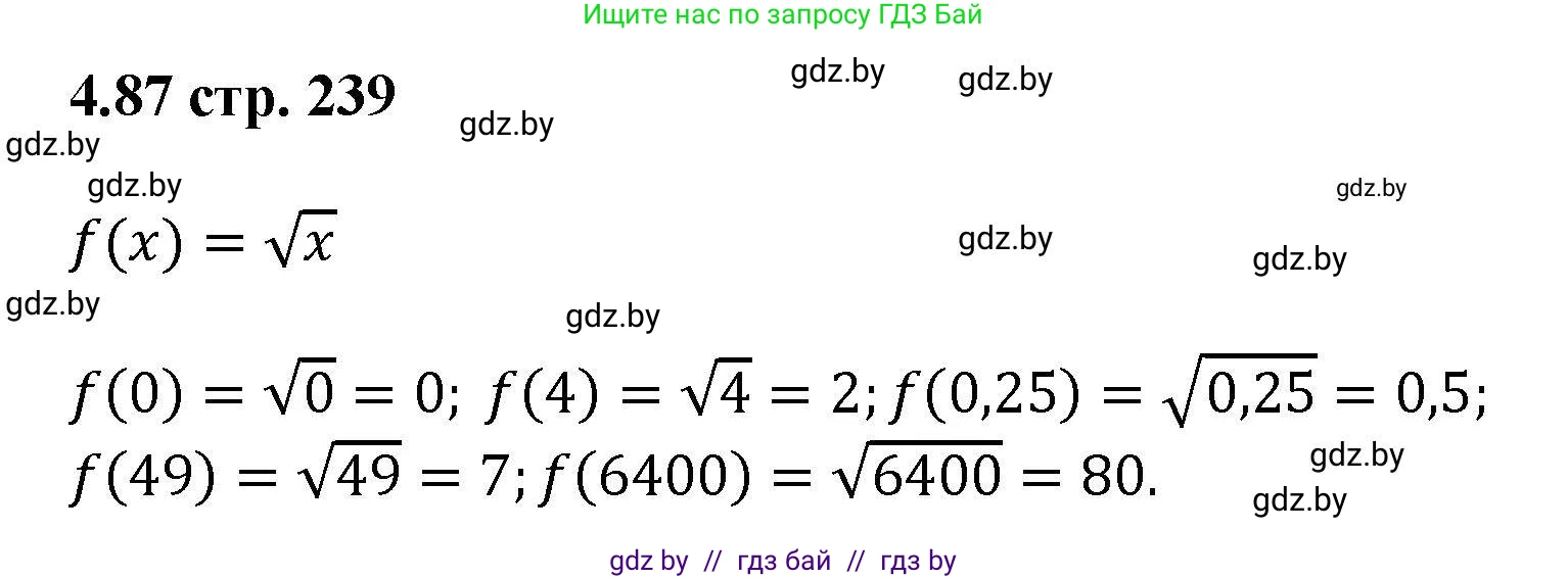 Алгебра, 8 класс Учебник, авторы: Арефьева Ирина Глебовна, Пирютко Ольга Николаевна, издательство Адукацыя i выхаванне, Минск, 2024, бирюзового цвета, страница 239, номер 4.87, Решение