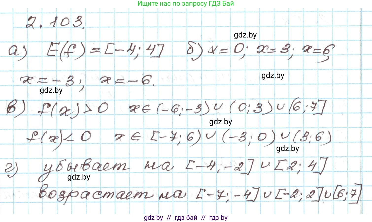 Алгебра, 9 класс Учебник, авторы: Арефьева Ирина Глебовна, Пирютко Ольга Николаевна, издательство Народная асвета, Минск, 2019, голубого цвета, страница 114, номер 2.103, Решение