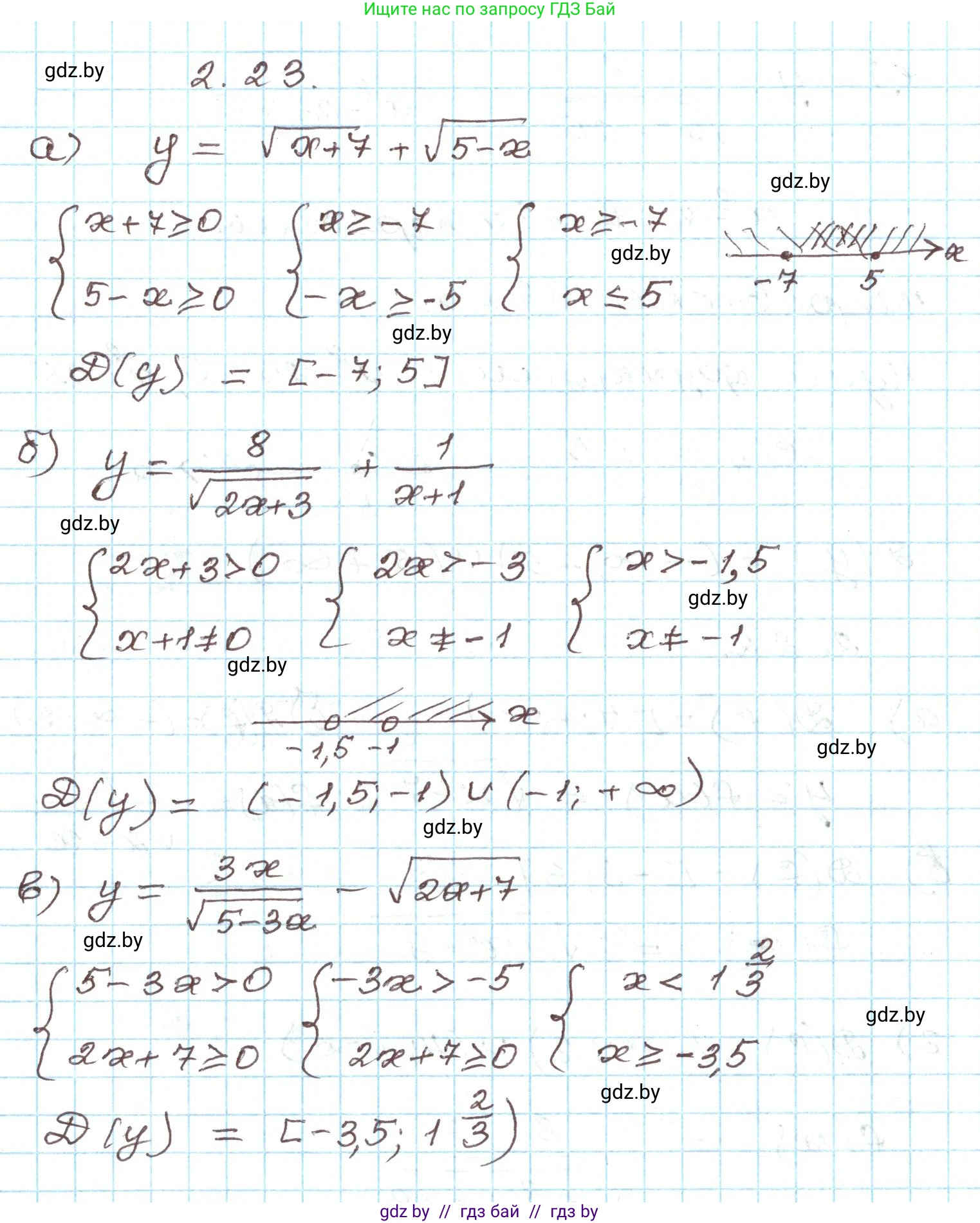 Алгебра, 9 класс Учебник, авторы: Арефьева Ирина Глебовна, Пирютко Ольга Николаевна, издательство Народная асвета, Минск, 2019, голубого цвета, страница 87, номер 2.23, Решение