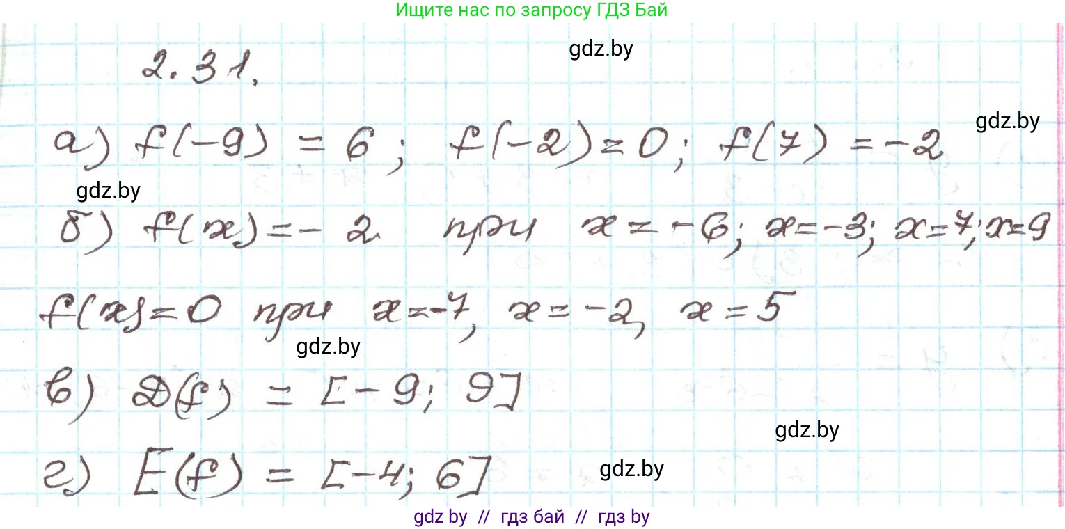 Алгебра, 9 класс Учебник, авторы: Арефьева Ирина Глебовна, Пирютко Ольга Николаевна, издательство Народная асвета, Минск, 2019, голубого цвета, страница 88, номер 2.31, Решение