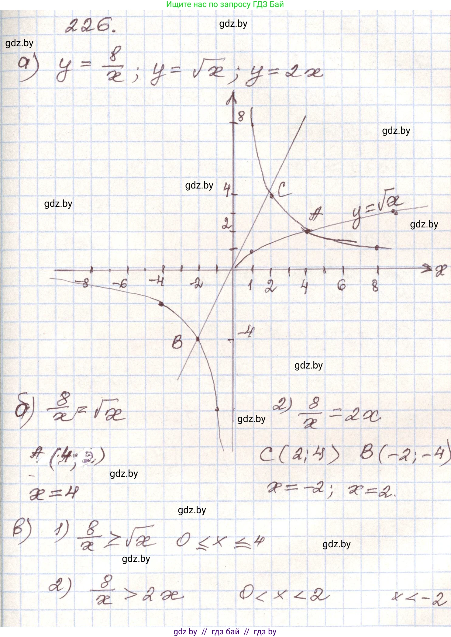Алгебра, 9 класс Учебник, авторы: Арефьева Ирина Глебовна, Пирютко Ольга Николаевна, издательство Народная асвета, Минск, 2019, голубого цвета, страница 289, номер 226, Решение