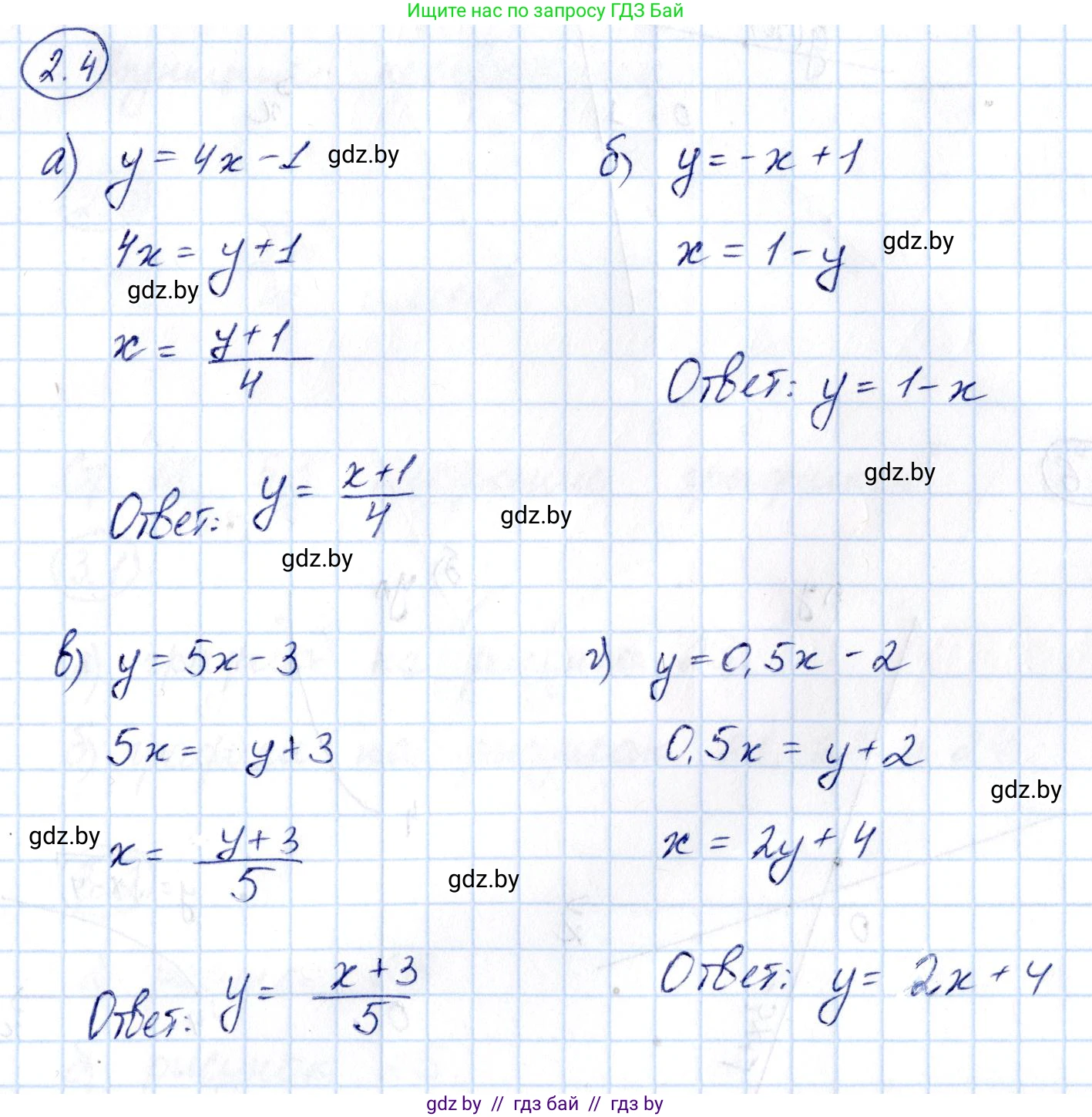 Алгебра, 10 класс Сборник задач, авторы: Арефьева Ирина Глебовна, Пирютко Ольга Николаевна, издательство Народная асвета, Минск, 2020, белого цвета, страница 12, номер 2.4, Решение