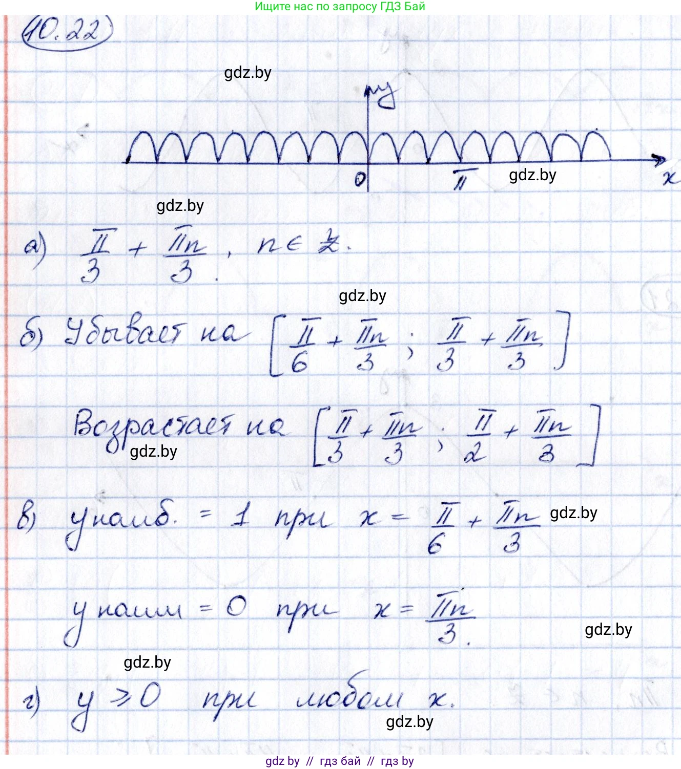 Алгебра, 10 класс Сборник задач, авторы: Арефьева Ирина Глебовна, Пирютко Ольга Николаевна, издательство Народная асвета, Минск, 2020, белого цвета, страница 53, номер 10.22, Решение