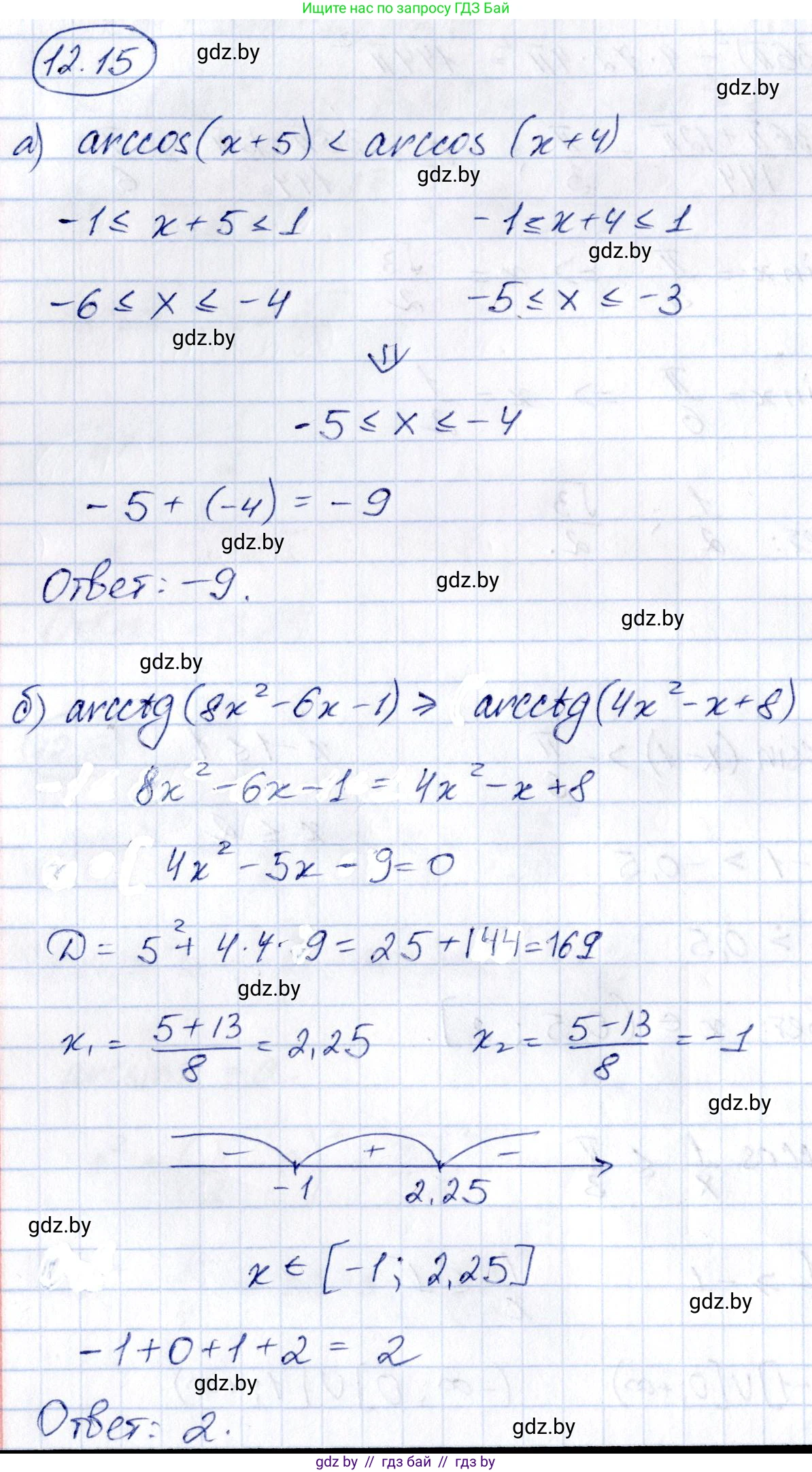 Алгебра, 10 класс Сборник задач, авторы: Арефьева Ирина Глебовна, Пирютко Ольга Николаевна, издательство Народная асвета, Минск, 2020, белого цвета, страница 64, номер 12.15, Решение