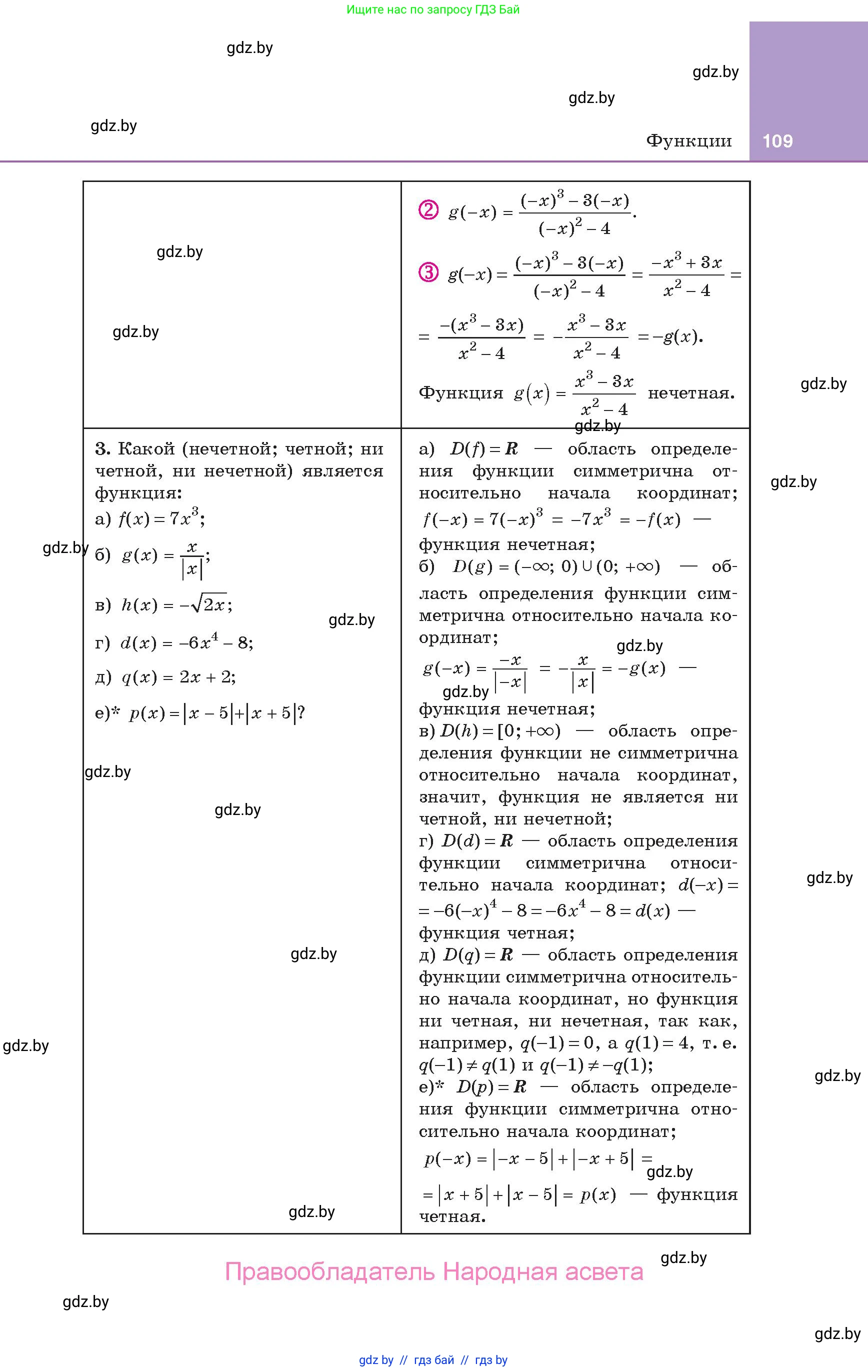 Алгебра, 10 класс Учебник, авторы: Арефьева Ирина Глебовна, Пирютко Ольга Николаевна, издательство Народная асвета, Минск, 2019, голубого цвета, страница 109