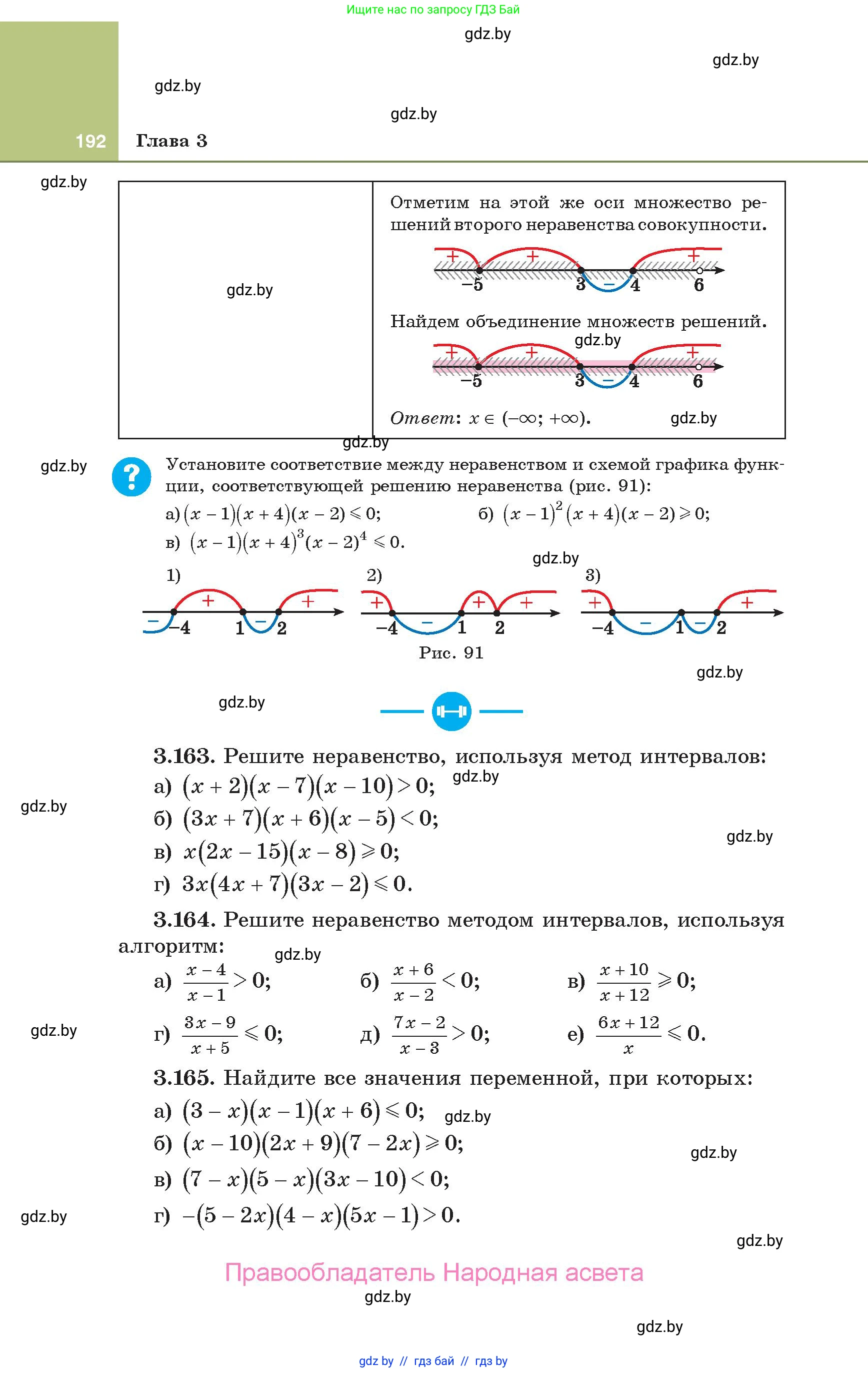 Алгебра, 10 класс Учебник, авторы: Арефьева Ирина Глебовна, Пирютко Ольга Николаевна, издательство Народная асвета, Минск, 2019, голубого цвета, страница 192