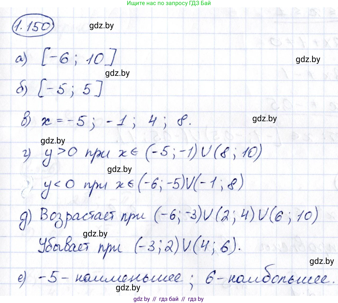 Алгебра, 10 класс Учебник, авторы: Арефьева Ирина Глебовна, Пирютко Ольга Николаевна, издательство Народная асвета, Минск, 2019, голубого цвета, страница 53, номер 1.150, Решение