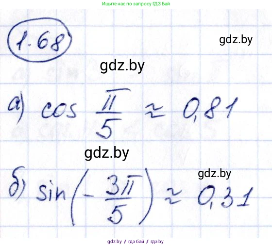 Алгебра, 10 класс Учебник, авторы: Арефьева Ирина Глебовна, Пирютко Ольга Николаевна, издательство Народная асвета, Минск, 2019, голубого цвета, страница 30, номер 1.68, Решение