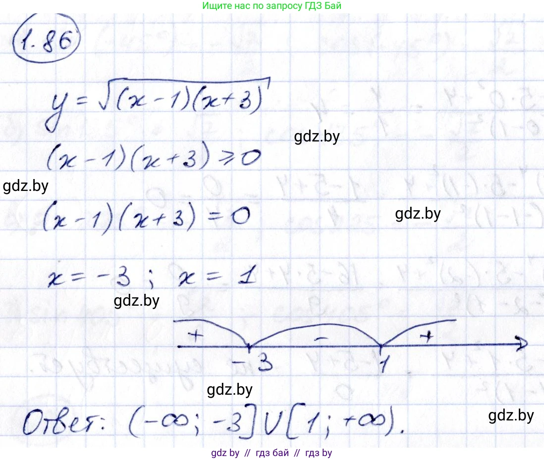 Алгебра, 10 класс Учебник, авторы: Арефьева Ирина Глебовна, Пирютко Ольга Николаевна, издательство Народная асвета, Минск, 2019, голубого цвета, страница 32, номер 1.86, Решение
