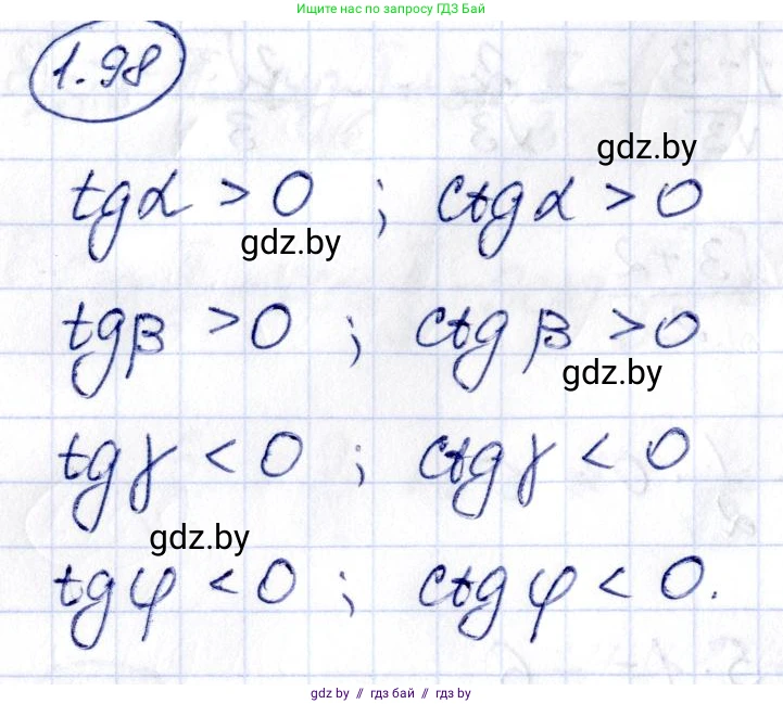 Алгебра, 10 класс Учебник, авторы: Арефьева Ирина Глебовна, Пирютко Ольга Николаевна, издательство Народная асвета, Минск, 2019, голубого цвета, страница 43, номер 1.98, Решение