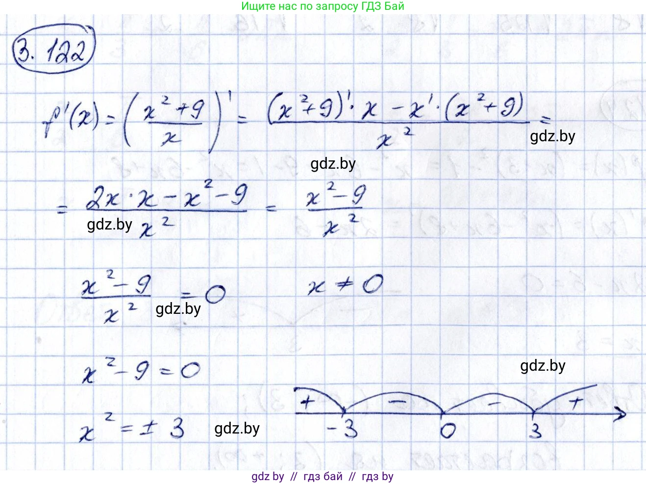 Алгебра, 10 класс Учебник, авторы: Арефьева Ирина Глебовна, Пирютко Ольга Николаевна, издательство Народная асвета, Минск, 2019, голубого цвета, страница 256, номер 3.122, Решение