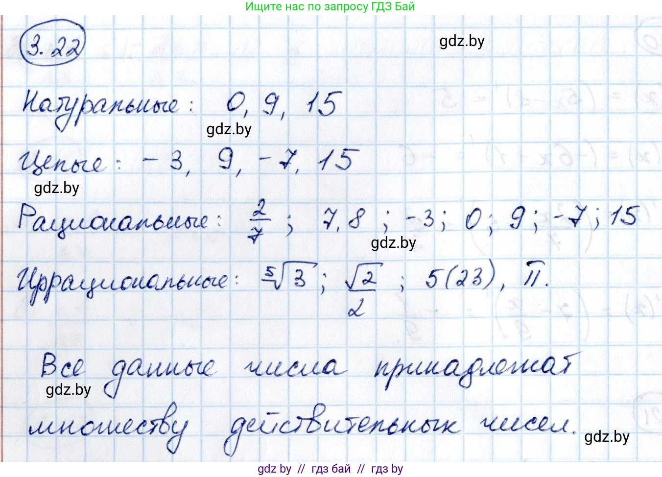 Алгебра, 10 класс Учебник, авторы: Арефьева Ирина Глебовна, Пирютко Ольга Николаевна, издательство Народная асвета, Минск, 2019, голубого цвета, страница 228, номер 3.22, Решение