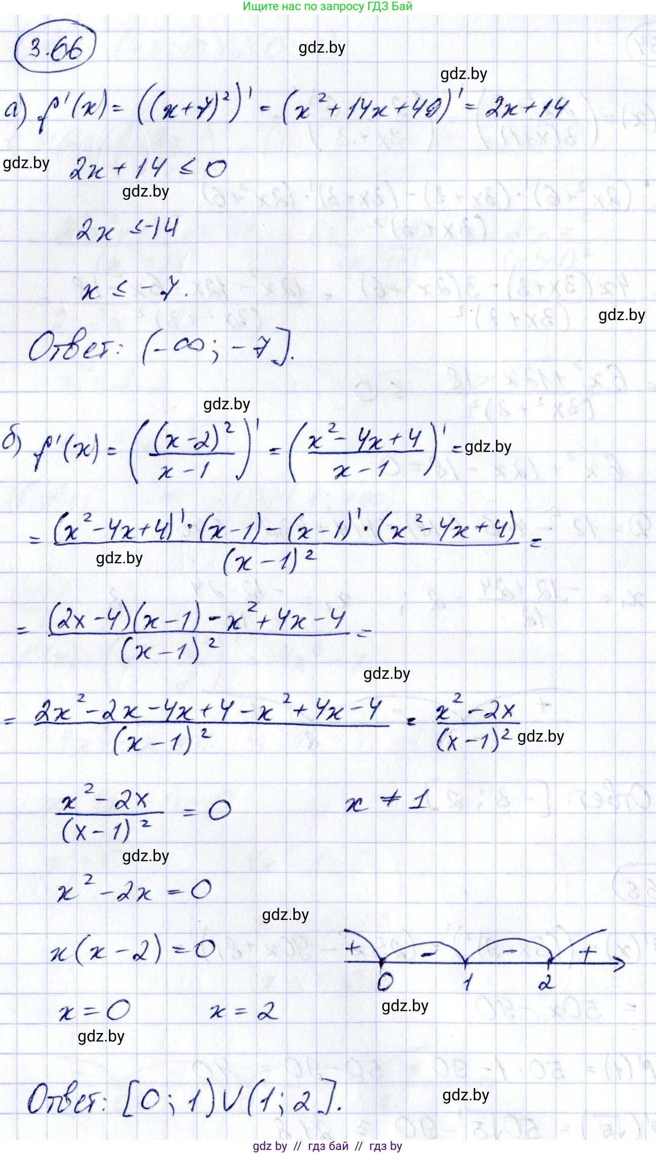 Алгебра, 10 класс Учебник, авторы: Арефьева Ирина Глебовна, Пирютко Ольга Николаевна, издательство Народная асвета, Минск, 2019, голубого цвета, страница 238, номер 3.66, Решение