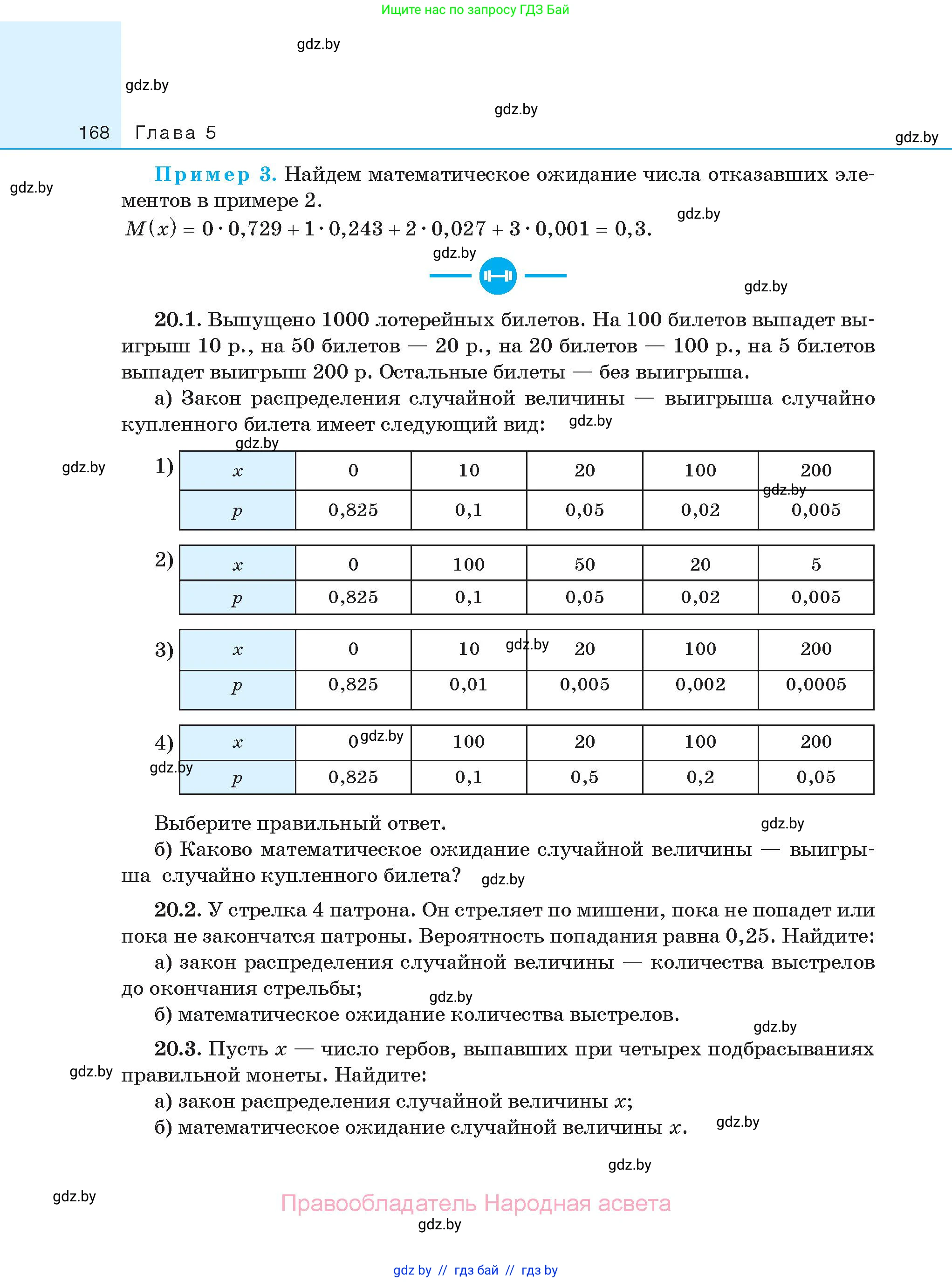 Алгебра, 11 класс Сборник задач, авторы: Арефьева Ирина Глебовна, Пирютко Ольга Николаевна, издательство Народная асвета, Минск, 2020, белого цвета, страница 168