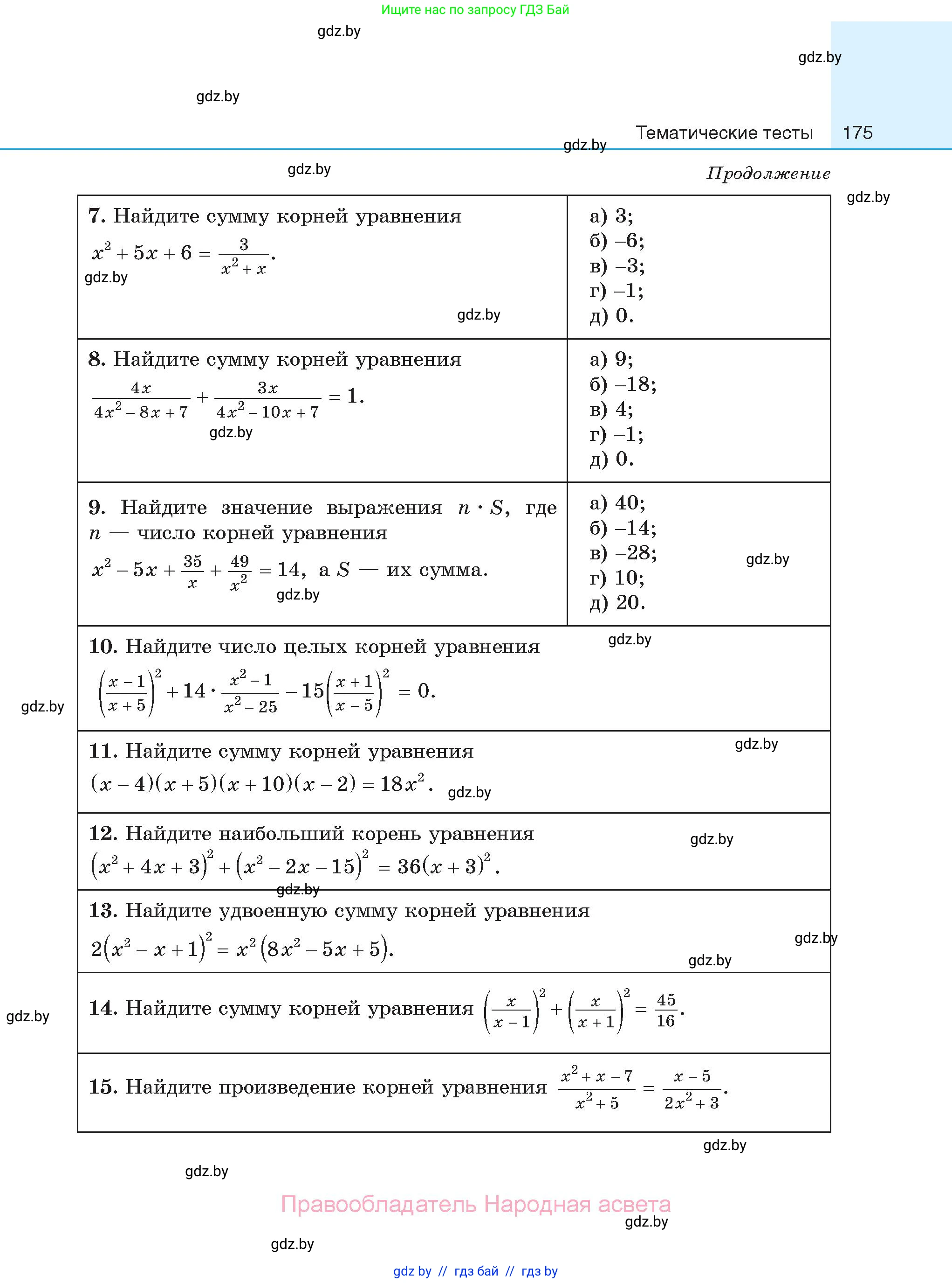 Алгебра, 11 класс Сборник задач, авторы: Арефьева Ирина Глебовна, Пирютко Ольга Николаевна, издательство Народная асвета, Минск, 2020, белого цвета, страница 175