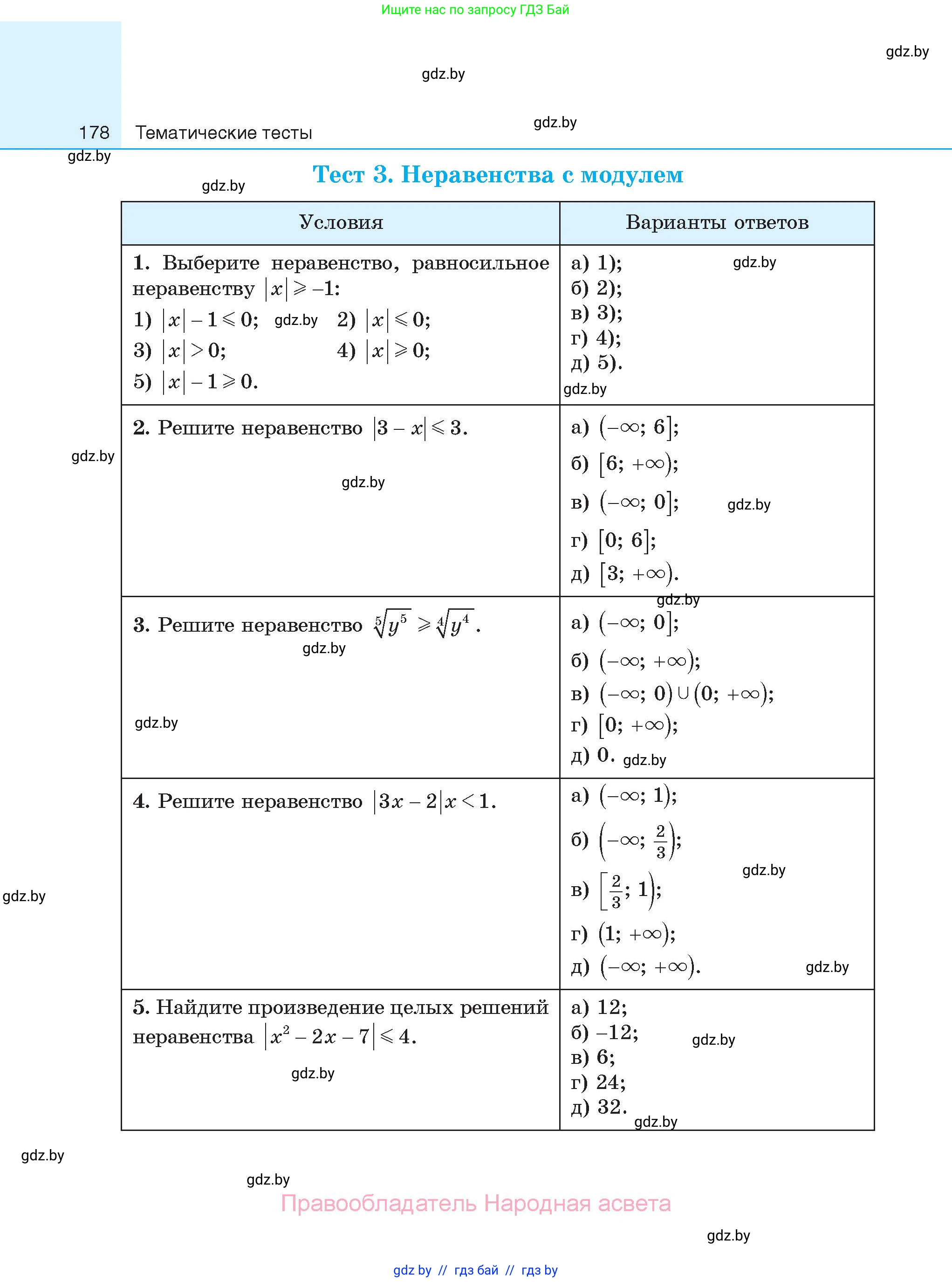 Алгебра, 11 класс Сборник задач, авторы: Арефьева Ирина Глебовна, Пирютко Ольга Николаевна, издательство Народная асвета, Минск, 2020, белого цвета, страница 178