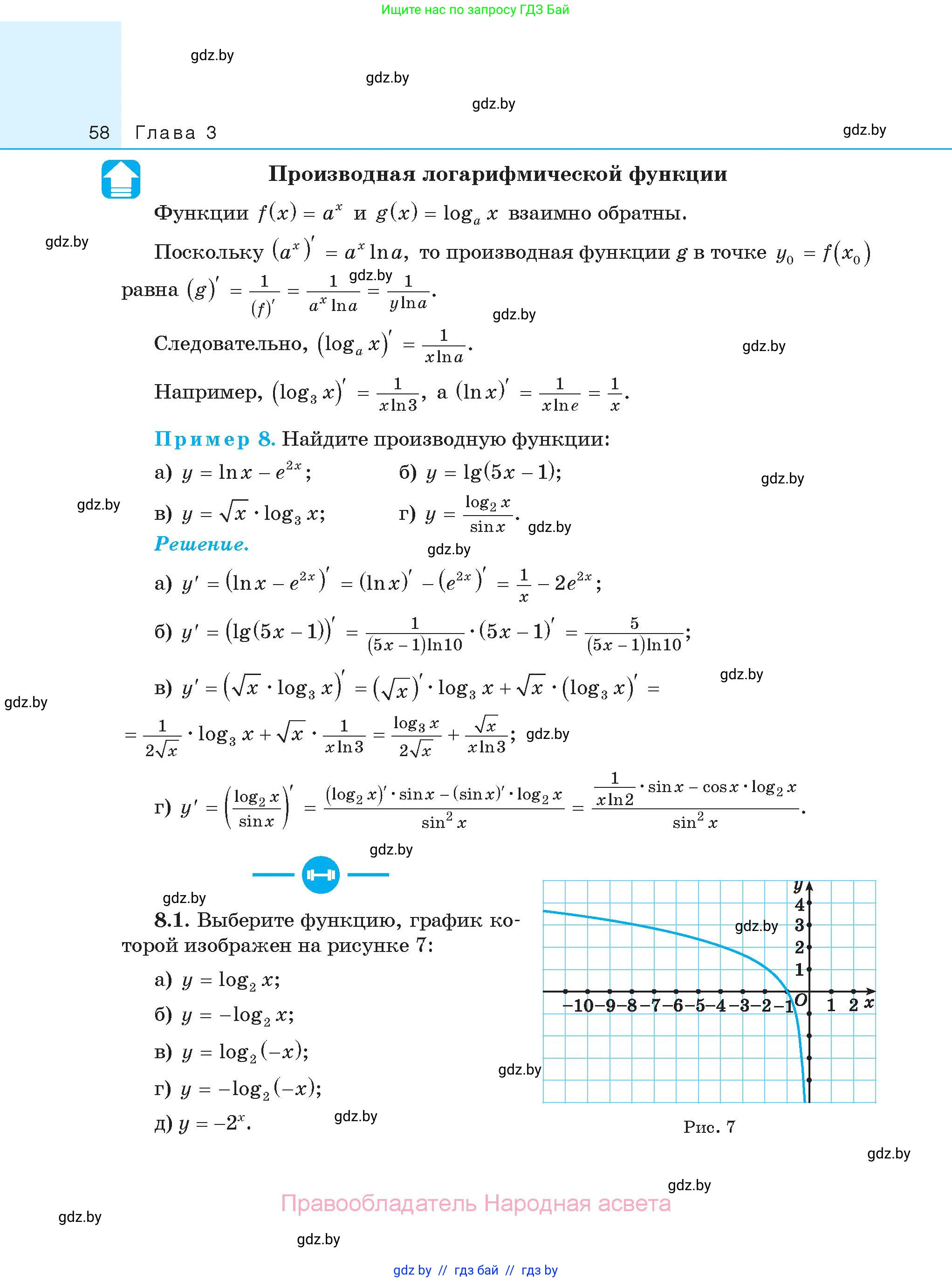 Алгебра, 11 класс Сборник задач, авторы: Арефьева Ирина Глебовна, Пирютко Ольга Николаевна, издательство Народная асвета, Минск, 2020, белого цвета, страница 58