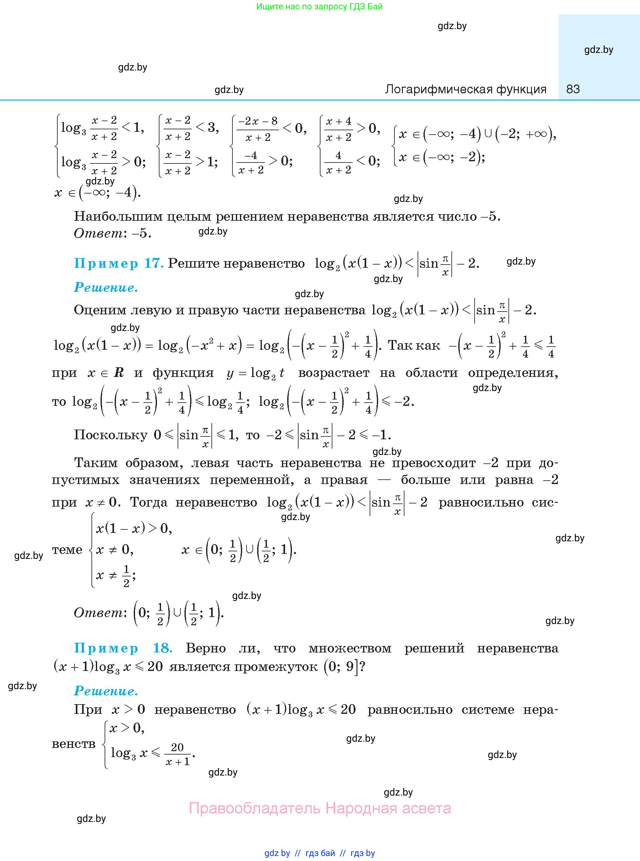 Алгебра, 11 класс Сборник задач, авторы: Арефьева Ирина Глебовна, Пирютко Ольга Николаевна, издательство Народная асвета, Минск, 2020, белого цвета, страница 83