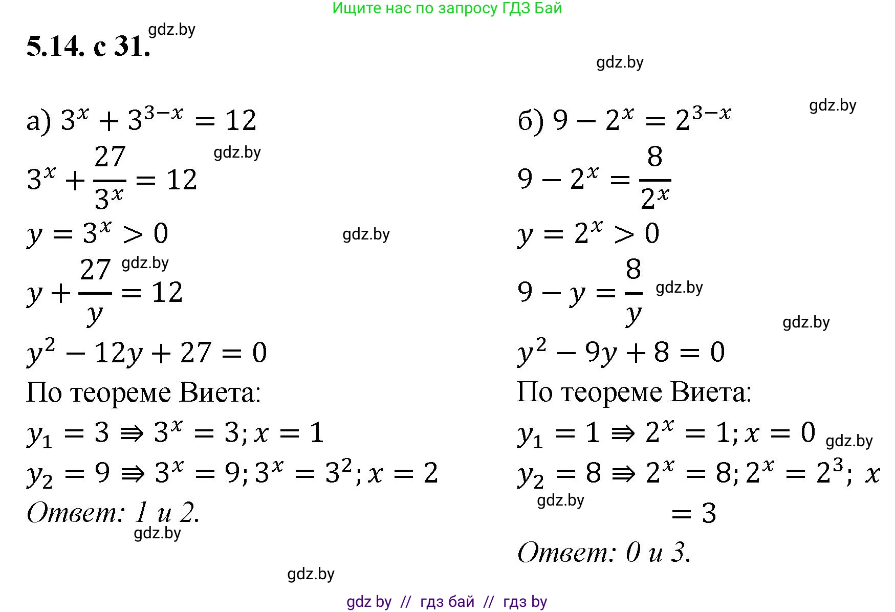 Алгебра, 11 класс Сборник задач, авторы: Арефьева Ирина Глебовна, Пирютко Ольга Николаевна, издательство Народная асвета, Минск, 2020, белого цвета, страница 31, номер 14, Решение