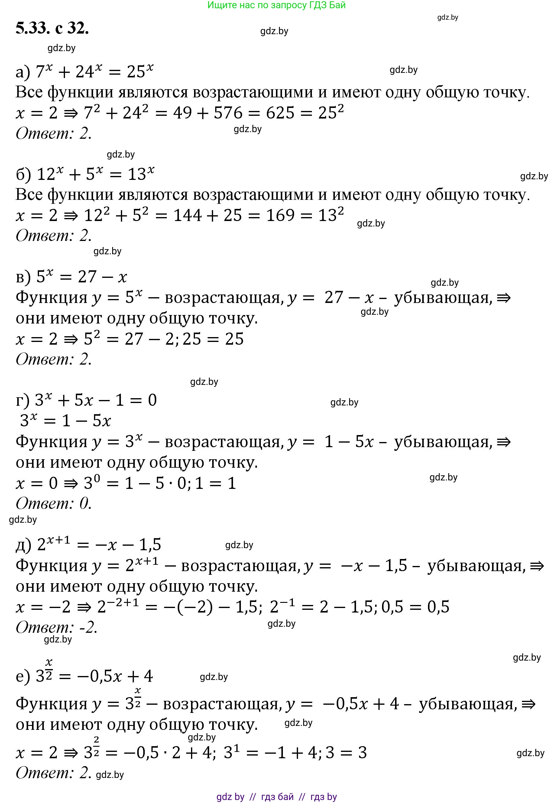 Алгебра, 11 класс Сборник задач, авторы: Арефьева Ирина Глебовна, Пирютко Ольга Николаевна, издательство Народная асвета, Минск, 2020, белого цвета, страница 32, номер 33, Решение