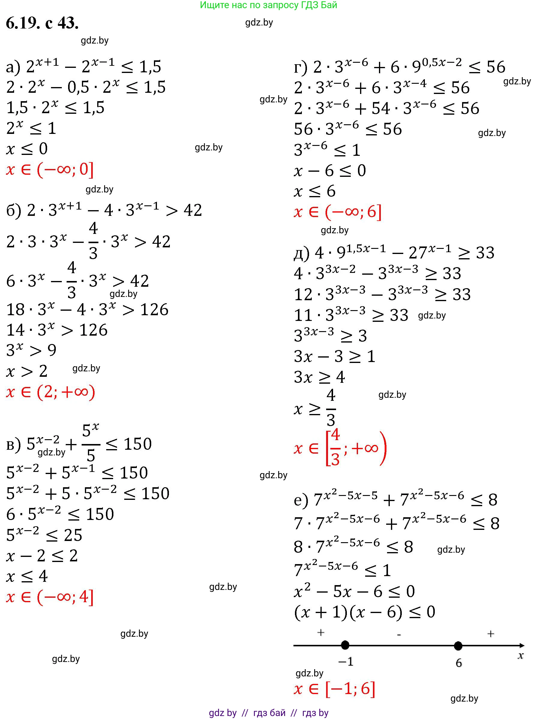 Алгебра, 11 класс Сборник задач, авторы: Арефьева Ирина Глебовна, Пирютко Ольга Николаевна, издательство Народная асвета, Минск, 2020, белого цвета, страница 43, номер 19, Решение