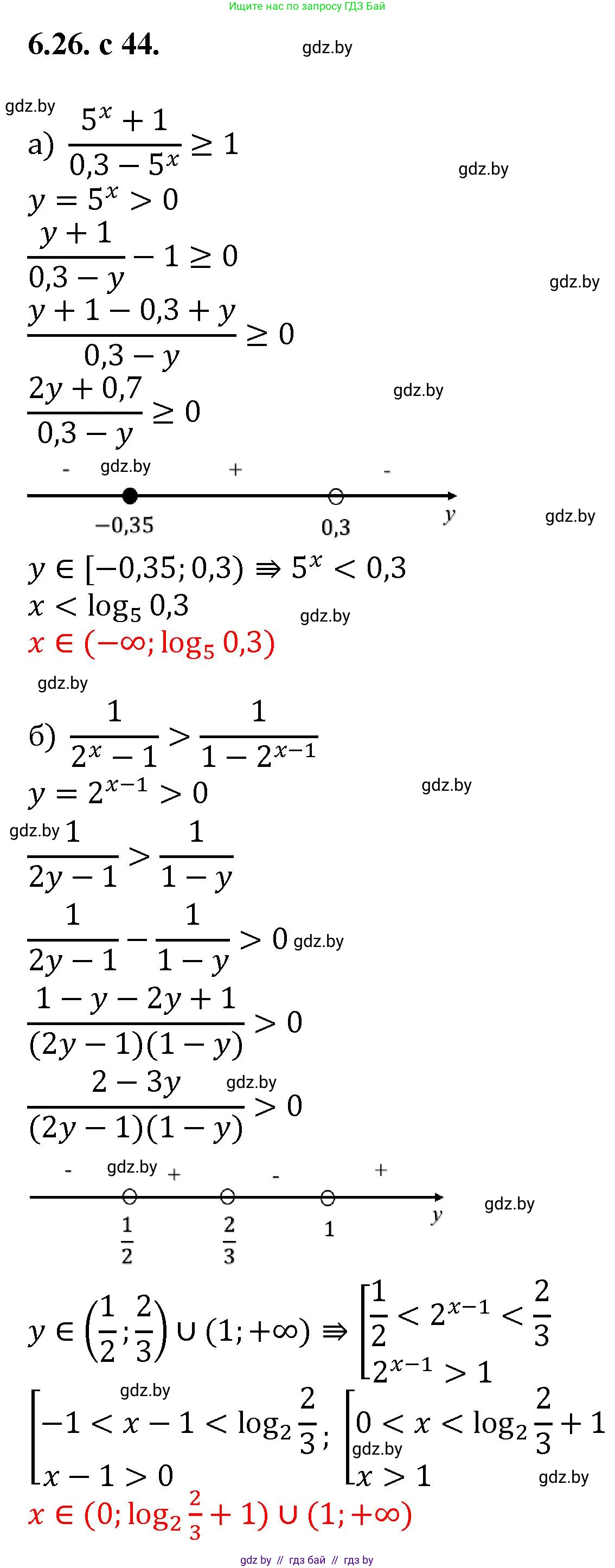Алгебра, 11 класс Сборник задач, авторы: Арефьева Ирина Глебовна, Пирютко Ольга Николаевна, издательство Народная асвета, Минск, 2020, белого цвета, страница 44, номер 26, Решение