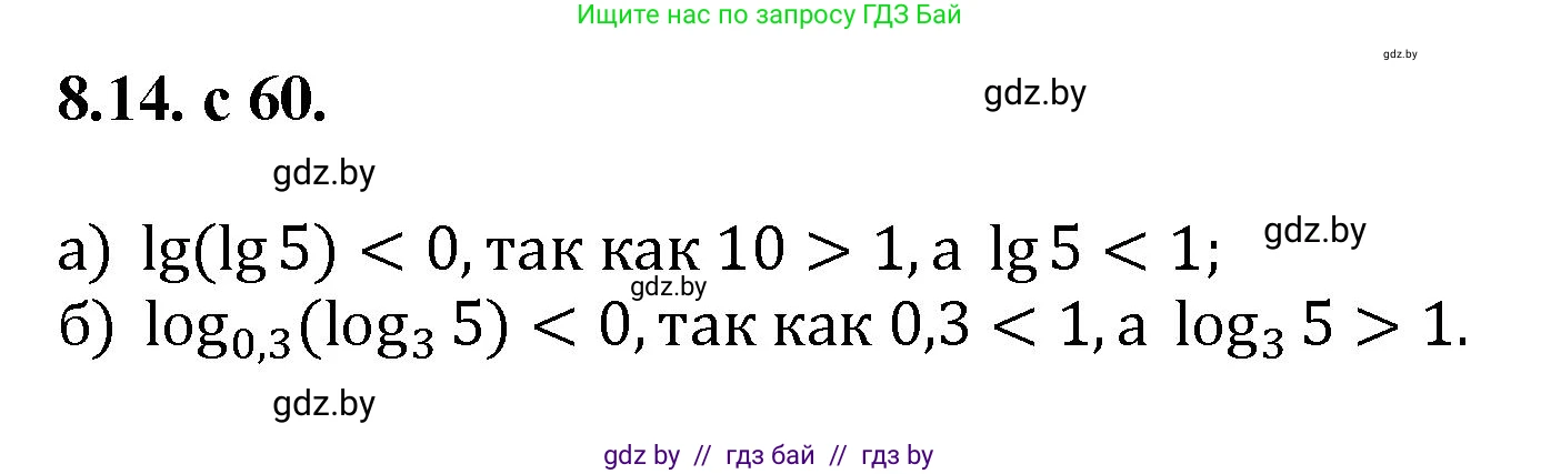 Алгебра, 11 класс Сборник задач, авторы: Арефьева Ирина Глебовна, Пирютко Ольга Николаевна, издательство Народная асвета, Минск, 2020, белого цвета, страница 60, номер 14, Решение