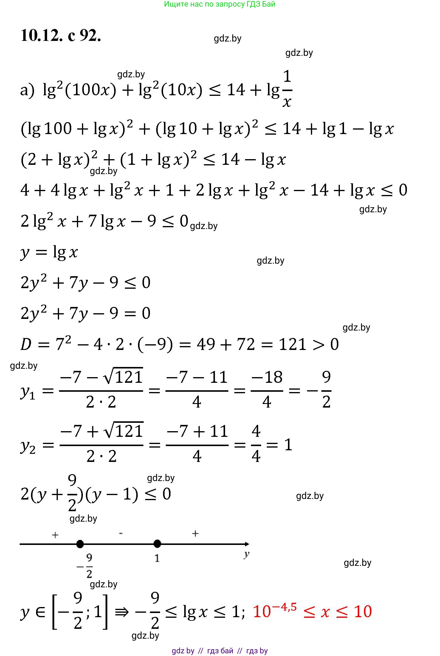 Алгебра, 11 класс Сборник задач, авторы: Арефьева Ирина Глебовна, Пирютко Ольга Николаевна, издательство Народная асвета, Минск, 2020, белого цвета, страница 92, номер 12, Решение