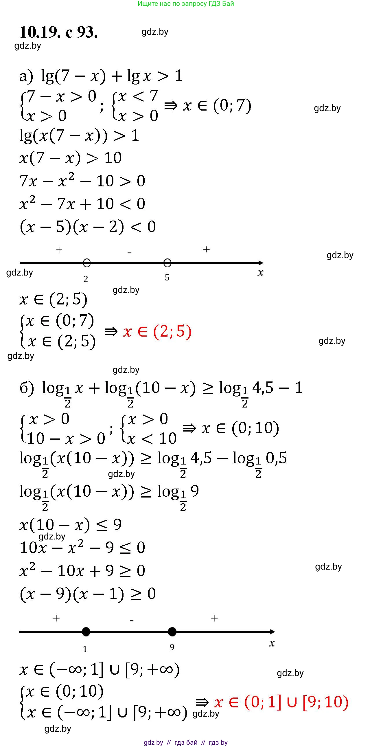 Алгебра, 11 класс Сборник задач, авторы: Арефьева Ирина Глебовна, Пирютко Ольга Николаевна, издательство Народная асвета, Минск, 2020, белого цвета, страница 93, номер 19, Решение