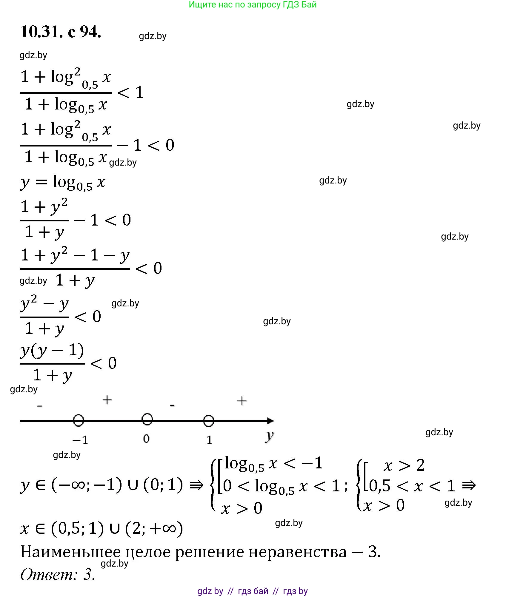 Алгебра, 11 класс Сборник задач, авторы: Арефьева Ирина Глебовна, Пирютко Ольга Николаевна, издательство Народная асвета, Минск, 2020, белого цвета, страница 94, номер 31, Решение