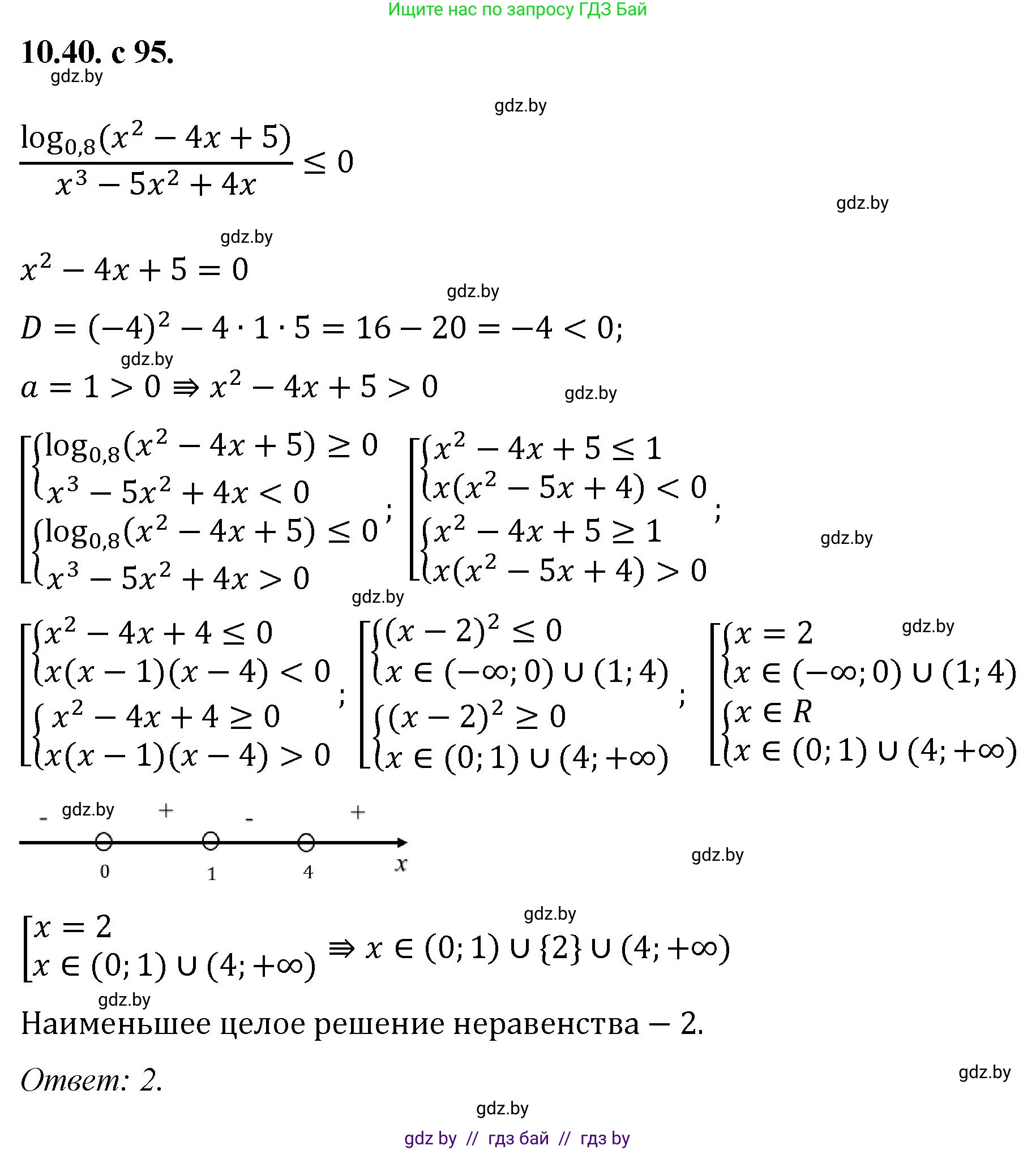Алгебра, 11 класс Сборник задач, авторы: Арефьева Ирина Глебовна, Пирютко Ольга Николаевна, издательство Народная асвета, Минск, 2020, белого цвета, страница 95, номер 40, Решение