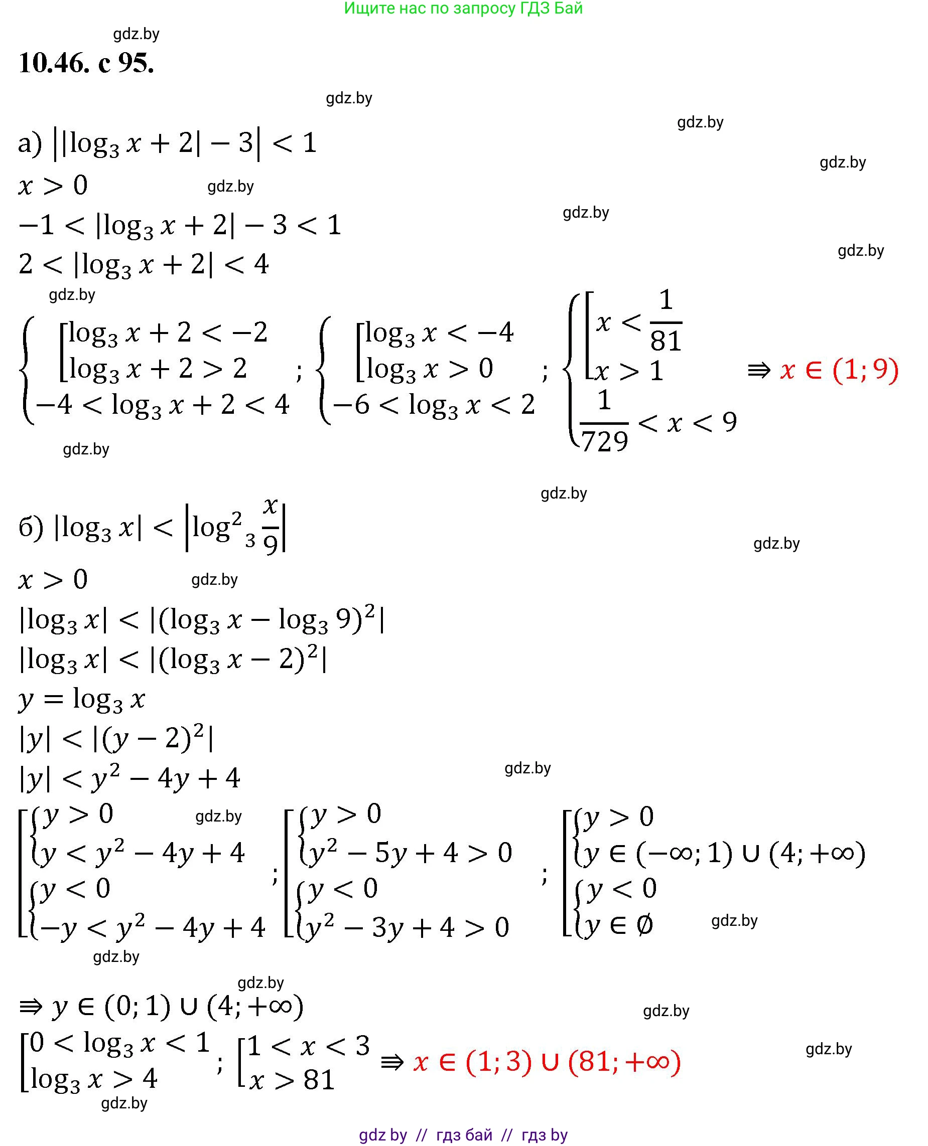 Алгебра, 11 класс Сборник задач, авторы: Арефьева Ирина Глебовна, Пирютко Ольга Николаевна, издательство Народная асвета, Минск, 2020, белого цвета, страница 95, номер 46, Решение