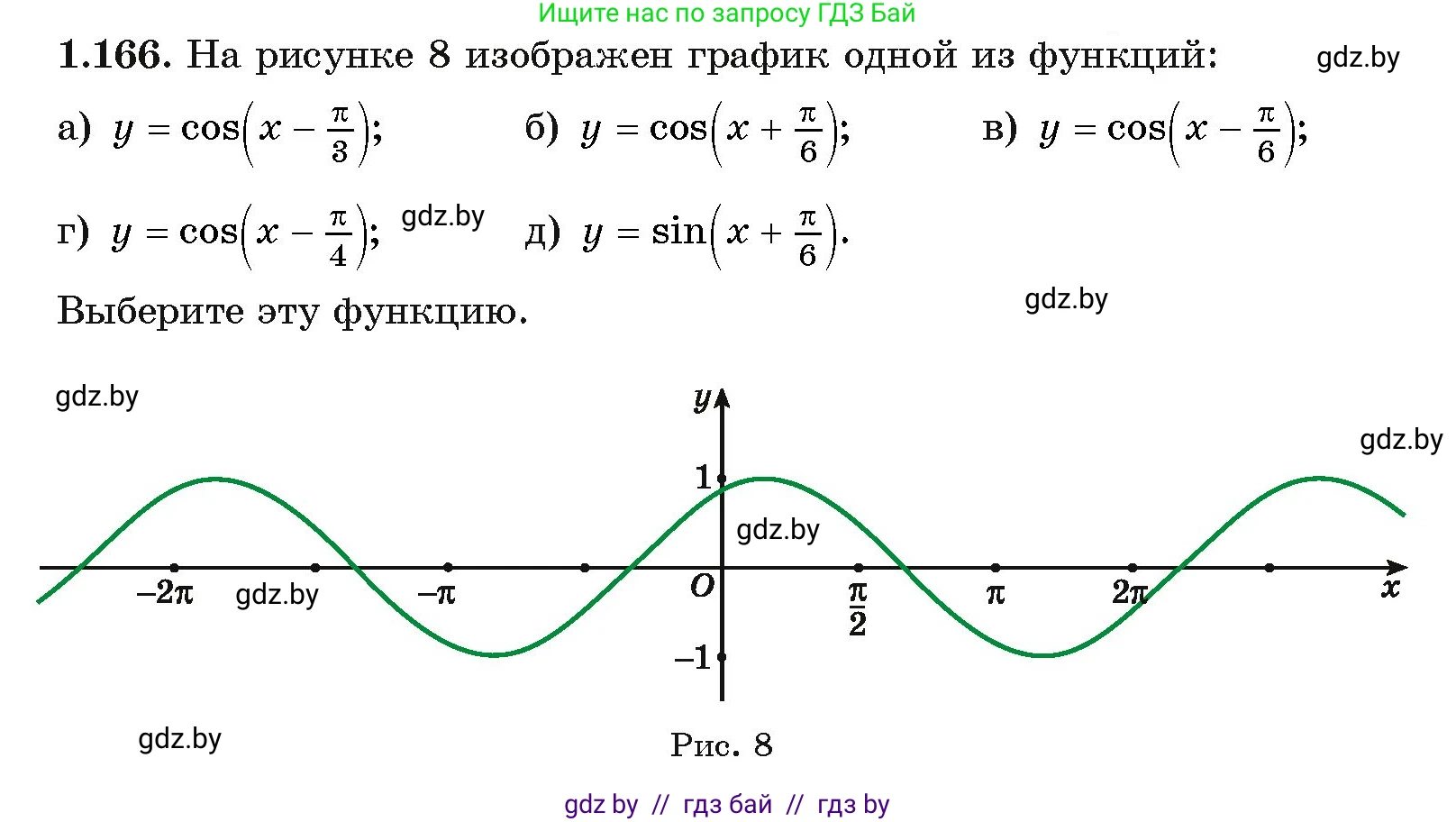 Алгебра, 11 класс Учебник, авторы: Арефьева Ирина Глебовна, Пирютко Ольга Николаевна, издательство Народная асвета, Минск, 2020, бирюзового цвета, страница 43, номер 1.166, Условие
