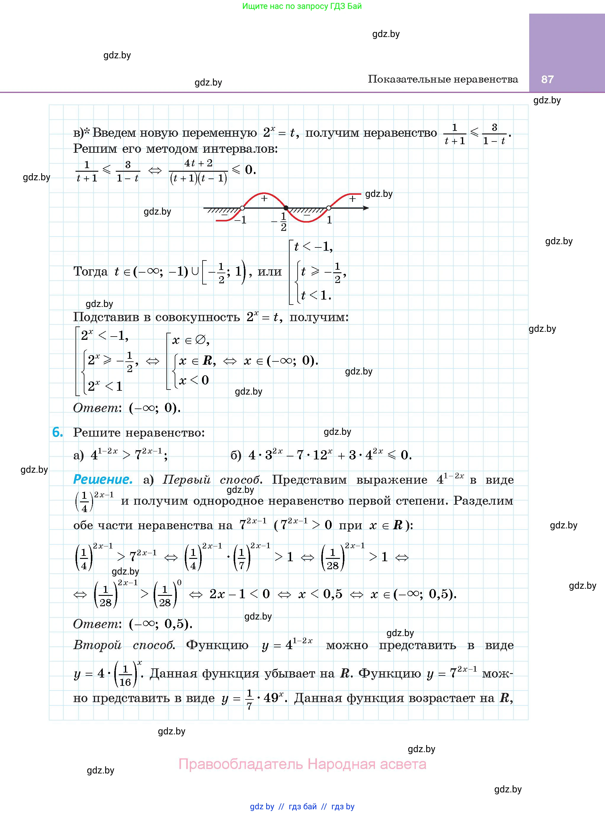 Алгебра, 11 класс Учебник, авторы: Арефьева Ирина Глебовна, Пирютко Ольга Николаевна, издательство Народная асвета, Минск, 2020, бирюзового цвета, страница 87