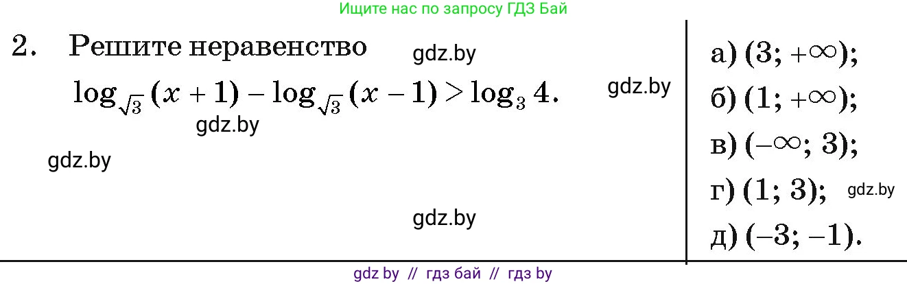 Алгебра, 11 класс Учебник, авторы: Арефьева Ирина Глебовна, Пирютко Ольга Николаевна, издательство Народная асвета, Минск, 2020, бирюзового цвета, страница 258, номер 2, Условие