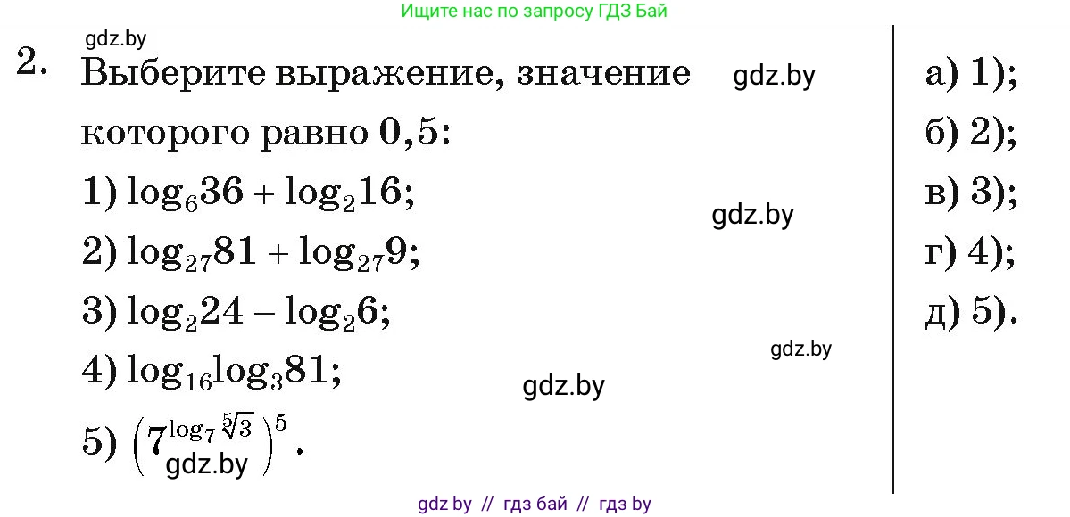 Алгебра, 11 класс Учебник, авторы: Арефьева Ирина Глебовна, Пирютко Ольга Николаевна, издательство Народная асвета, Минск, 2020, бирюзового цвета, страница 252, номер 2, Условие