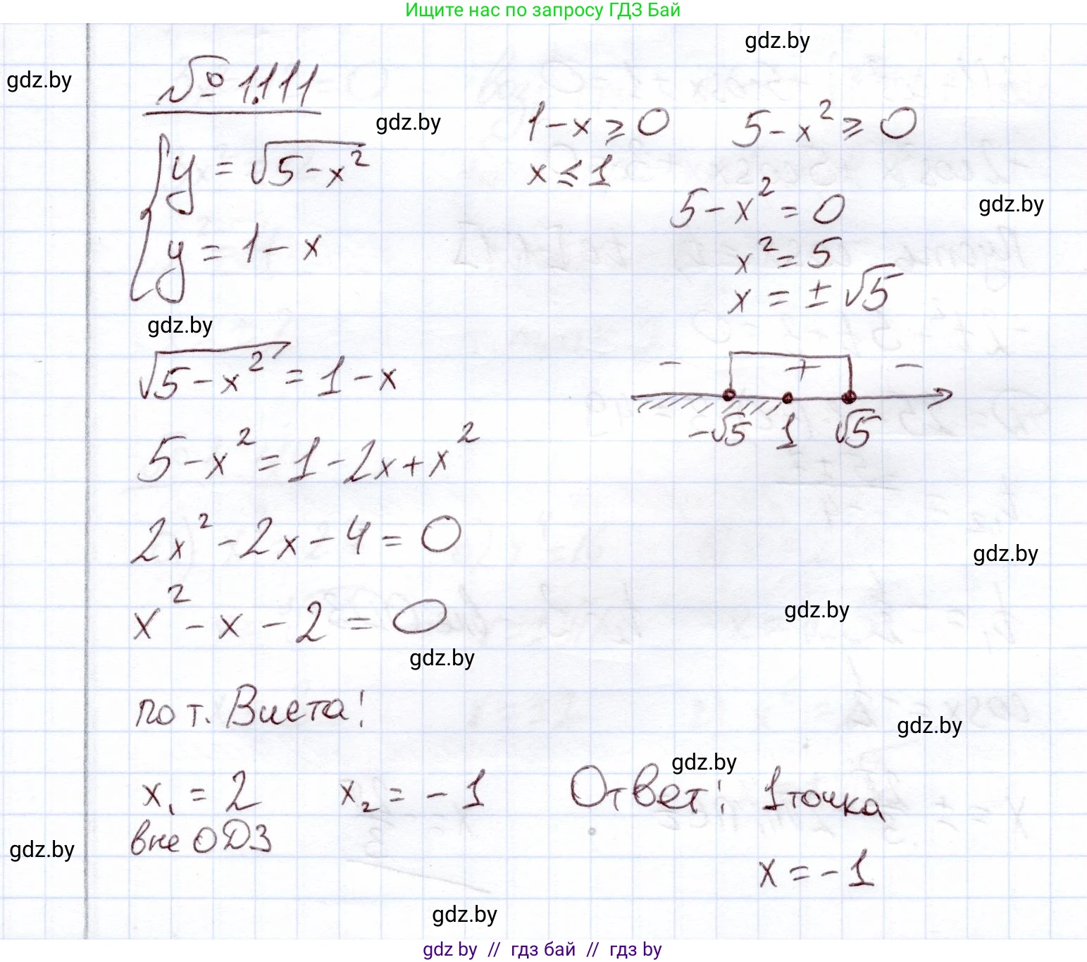 Алгебра, 11 класс Учебник, авторы: Арефьева Ирина Глебовна, Пирютко Ольга Николаевна, издательство Народная асвета, Минск, 2020, бирюзового цвета, страница 31, номер 1.111, Решение