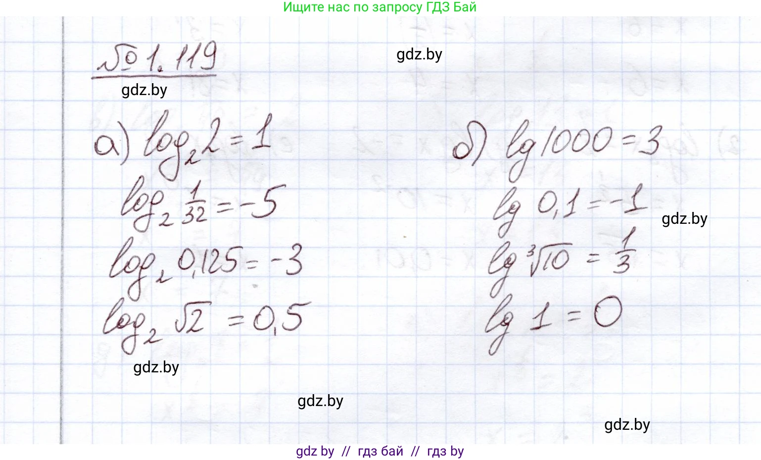 Алгебра, 11 класс Учебник, авторы: Арефьева Ирина Глебовна, Пирютко Ольга Николаевна, издательство Народная асвета, Минск, 2020, бирюзового цвета, страница 38, номер 1.119, Решение