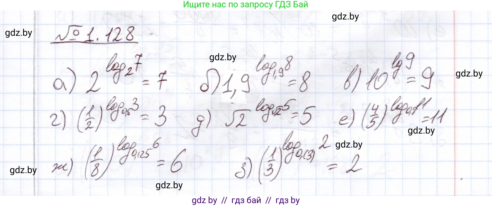 Алгебра, 11 класс Учебник, авторы: Арефьева Ирина Глебовна, Пирютко Ольга Николаевна, издательство Народная асвета, Минск, 2020, бирюзового цвета, страница 39, номер 1.128, Решение