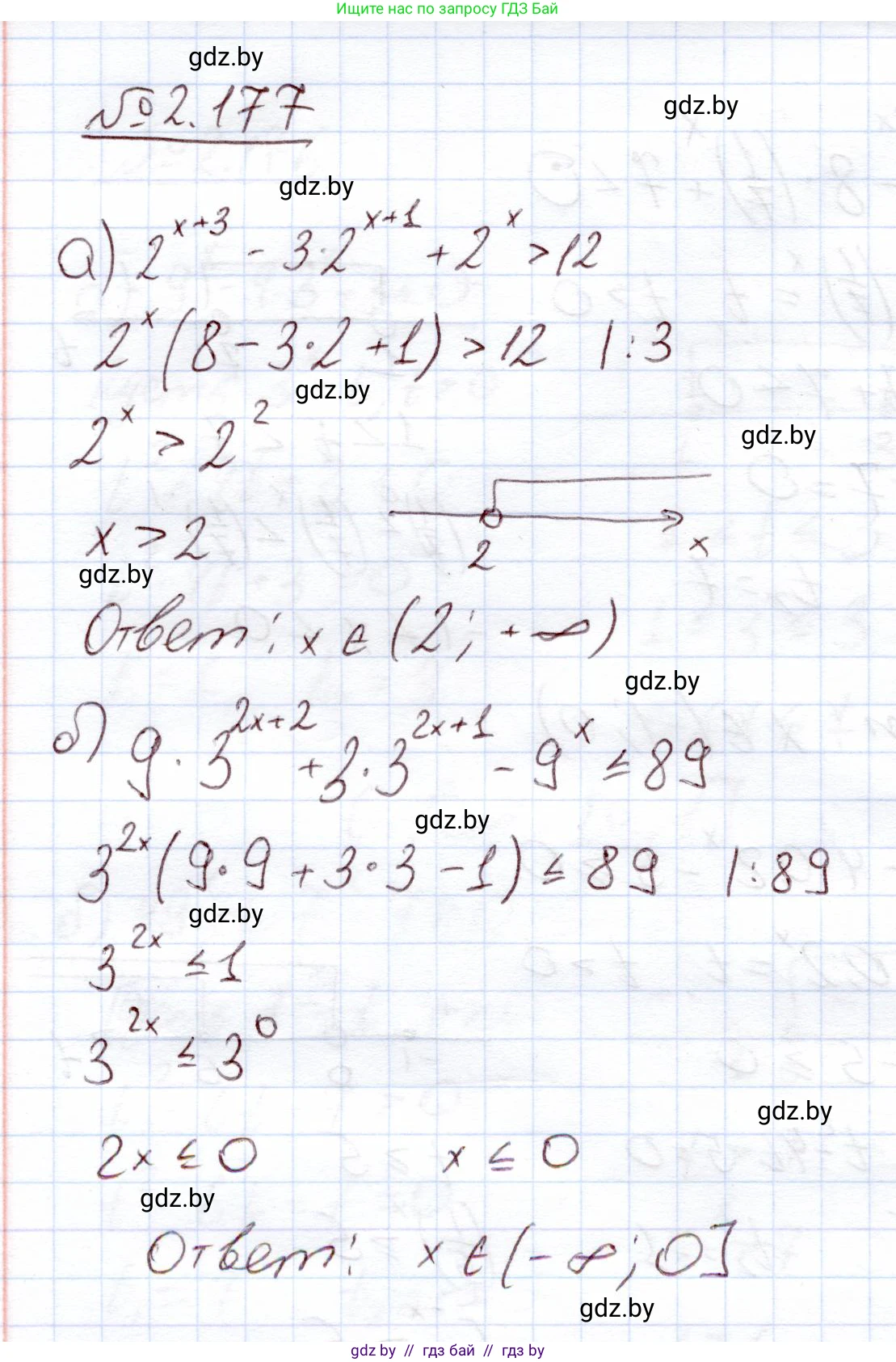 Алгебра, 11 класс Учебник, авторы: Арефьева Ирина Глебовна, Пирютко Ольга Николаевна, издательство Народная асвета, Минск, 2020, бирюзового цвета, страница 91, номер 2.177, Решение