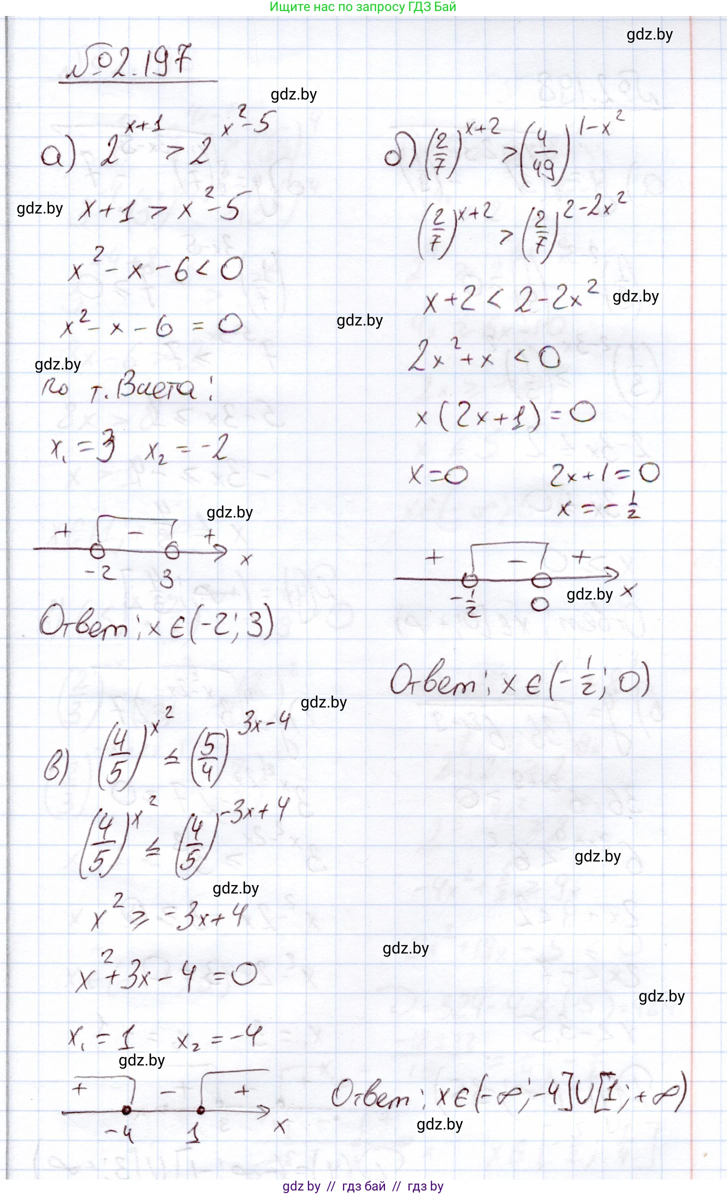 Алгебра, 11 класс Учебник, авторы: Арефьева Ирина Глебовна, Пирютко Ольга Николаевна, издательство Народная асвета, Минск, 2020, бирюзового цвета, страница 93, номер 2.197, Решение