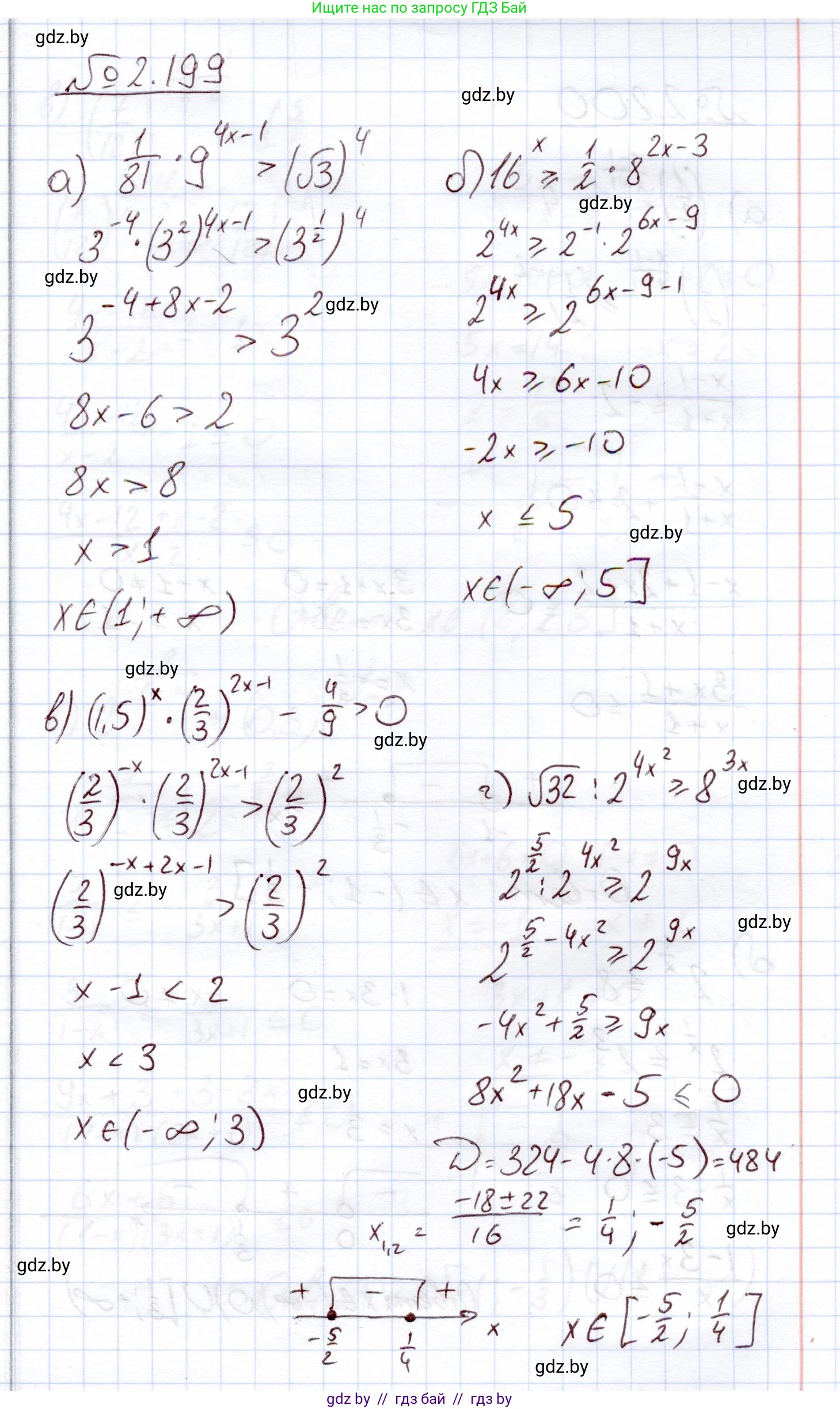 Алгебра, 11 класс Учебник, авторы: Арефьева Ирина Глебовна, Пирютко Ольга Николаевна, издательство Народная асвета, Минск, 2020, бирюзового цвета, страница 93, номер 2.199, Решение