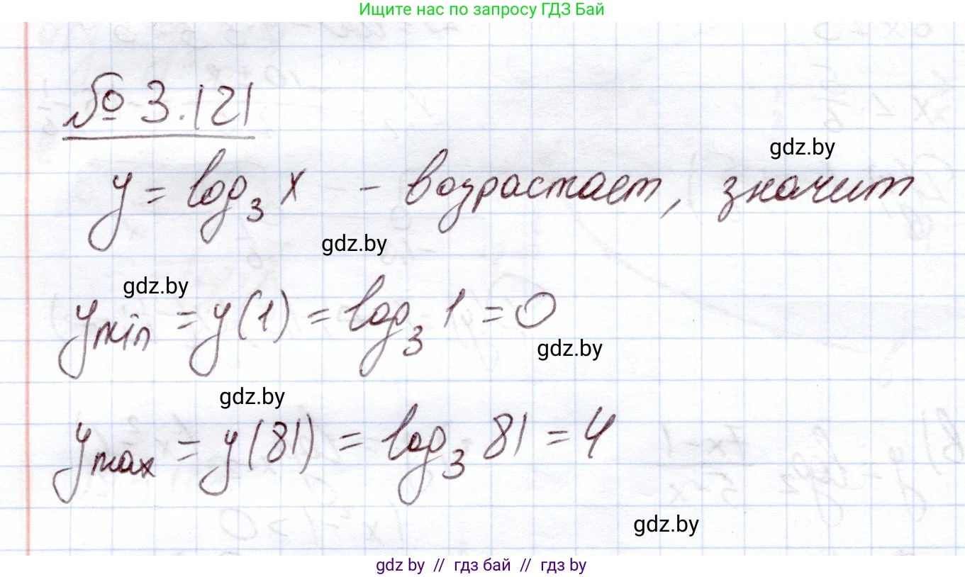 Алгебра, 11 класс Учебник, авторы: Арефьева Ирина Глебовна, Пирютко Ольга Николаевна, издательство Народная асвета, Минск, 2020, бирюзового цвета, страница 128, номер 3.121, Решение