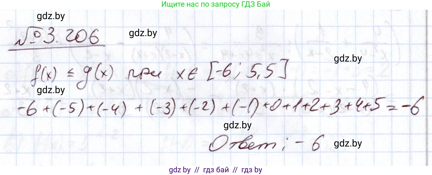 Алгебра, 11 класс Учебник, авторы: Арефьева Ирина Глебовна, Пирютко Ольга Николаевна, издательство Народная асвета, Минск, 2020, бирюзового цвета, страница 146, номер 3.206, Решение