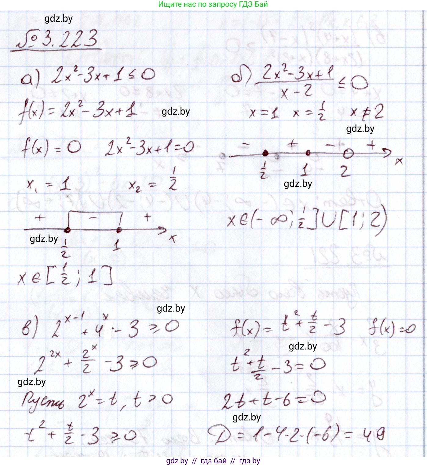 Алгебра, 11 класс Учебник, авторы: Арефьева Ирина Глебовна, Пирютко Ольга Николаевна, издательство Народная асвета, Минск, 2020, бирюзового цвета, страница 147, номер 3.223, Решение