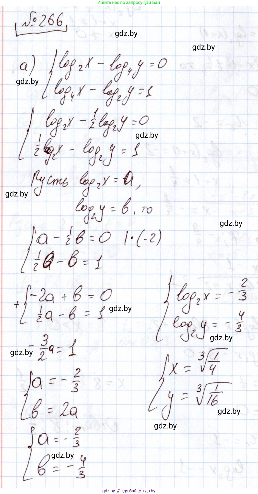 Алгебра, 11 класс Учебник, авторы: Арефьева Ирина Глебовна, Пирютко Ольга Николаевна, издательство Народная асвета, Минск, 2020, бирюзового цвета, страница 199, номер 266, Решение