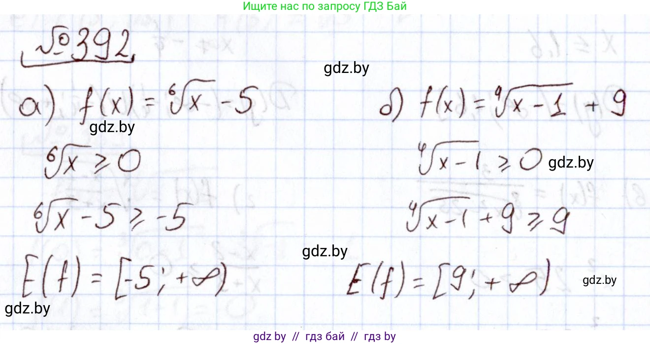 Алгебра, 11 класс Учебник, авторы: Арефьева Ирина Глебовна, Пирютко Ольга Николаевна, издательство Народная асвета, Минск, 2020, бирюзового цвета, страница 217, номер 392, Решение