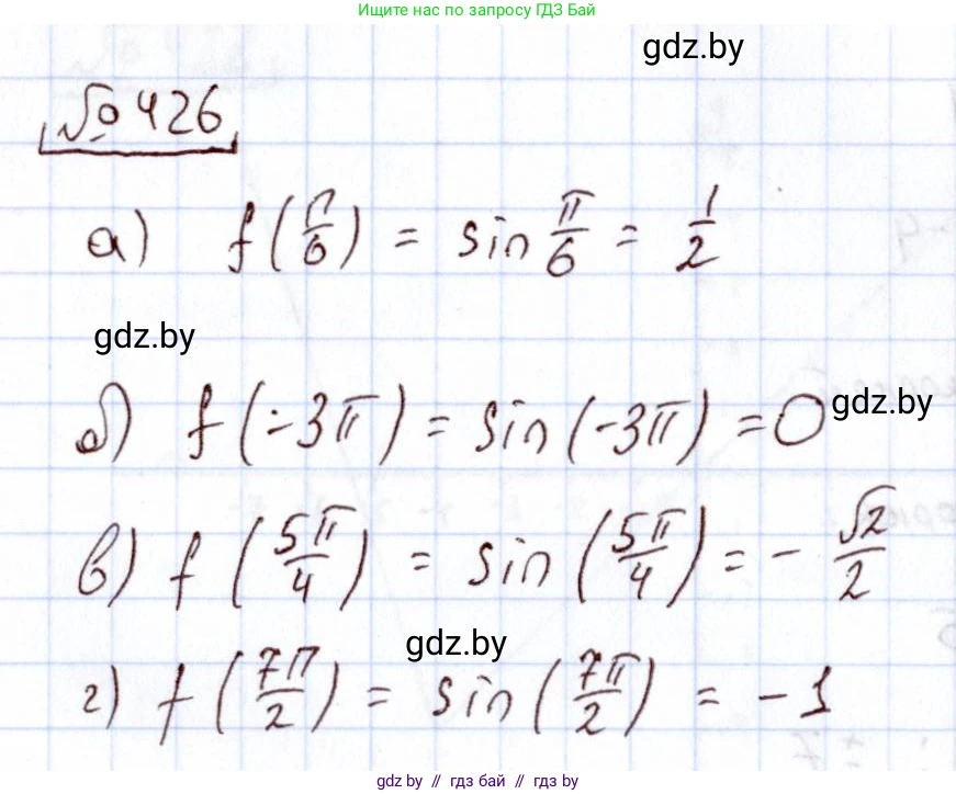 Алгебра, 11 класс Учебник, авторы: Арефьева Ирина Глебовна, Пирютко Ольга Николаевна, издательство Народная асвета, Минск, 2020, бирюзового цвета, страница 224, номер 426, Решение