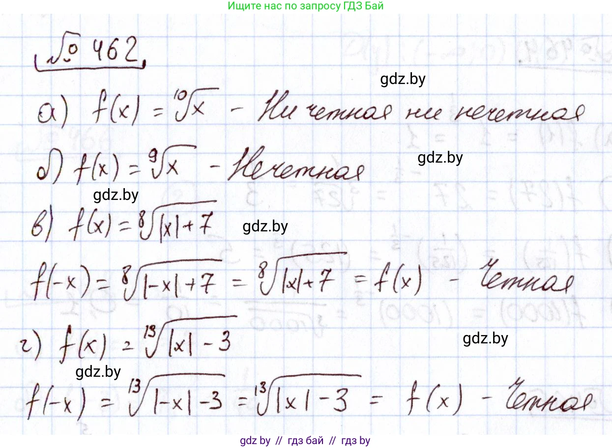 Алгебра, 11 класс Учебник, авторы: Арефьева Ирина Глебовна, Пирютко Ольга Николаевна, издательство Народная асвета, Минск, 2020, бирюзового цвета, страница 228, номер 462, Решение
