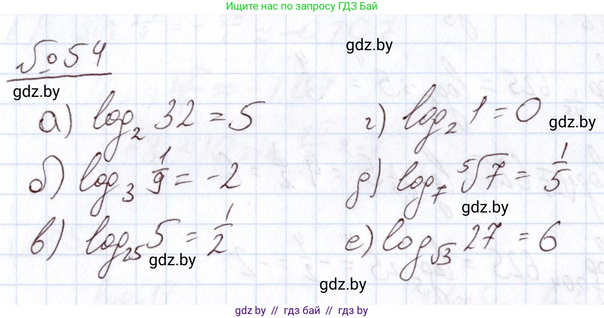 Алгебра, 11 класс Учебник, авторы: Арефьева Ирина Глебовна, Пирютко Ольга Николаевна, издательство Народная асвета, Минск, 2020, бирюзового цвета, страница 172, номер 54, Решение
